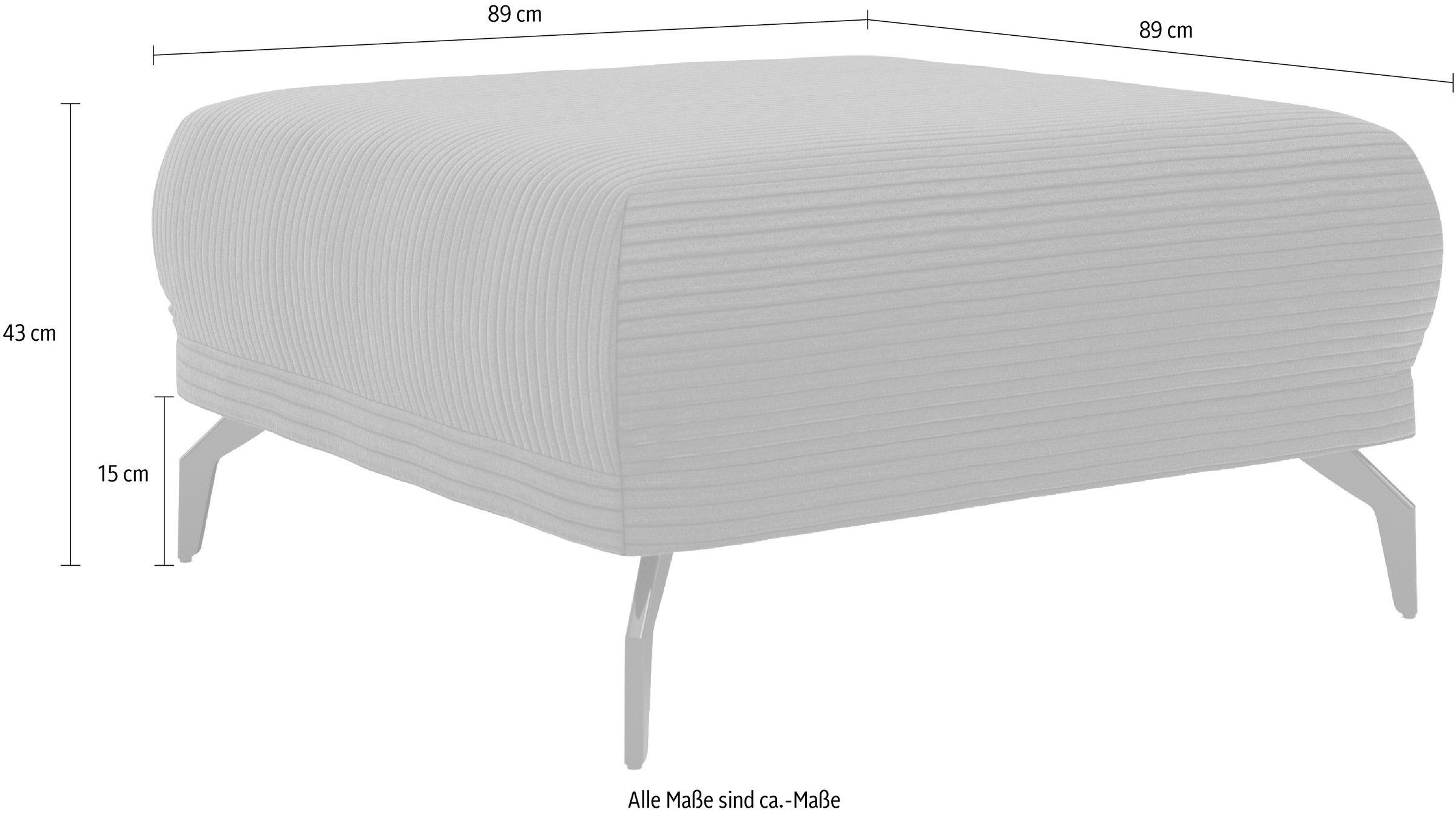 INOSIGN Hocker »Coco«, Cord-Bezug in 2 Ausführungen, Füßen 15 cm hoch