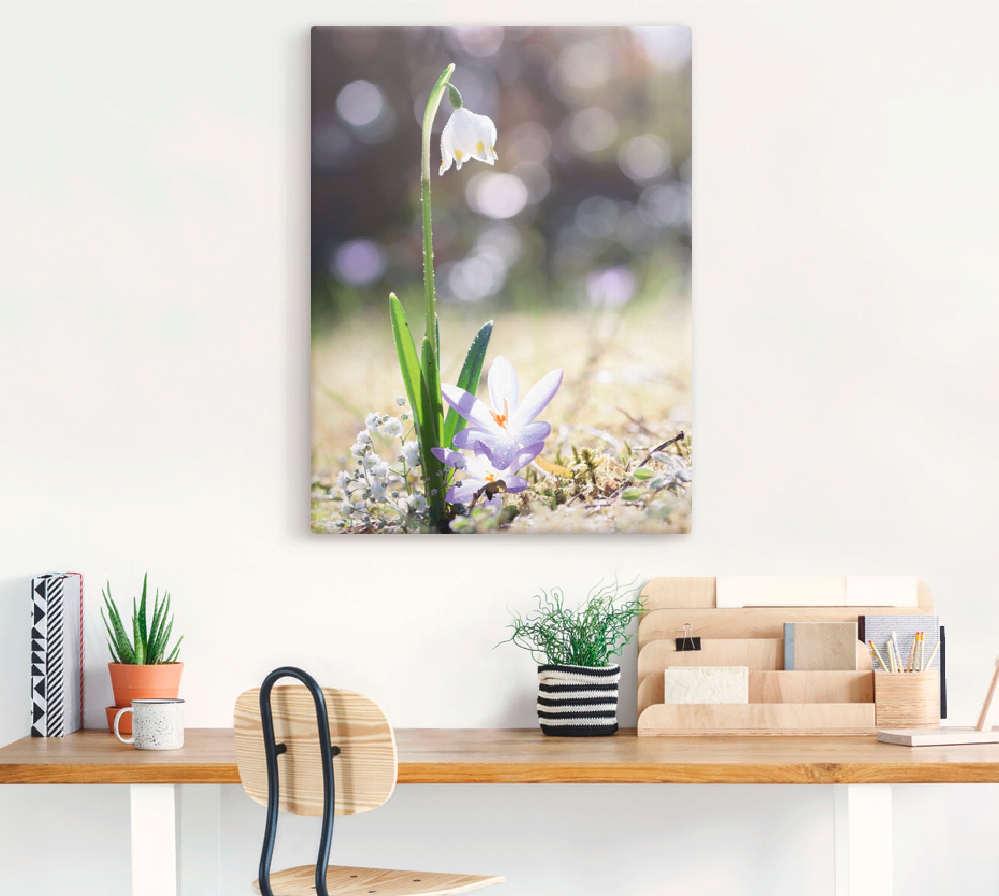 Artland Wandbild »Märzenbecher und Hofstaat«, Blumen, (1 St.), als Leinwandbild, Wandaufkleber oder Poster in versch. Größen