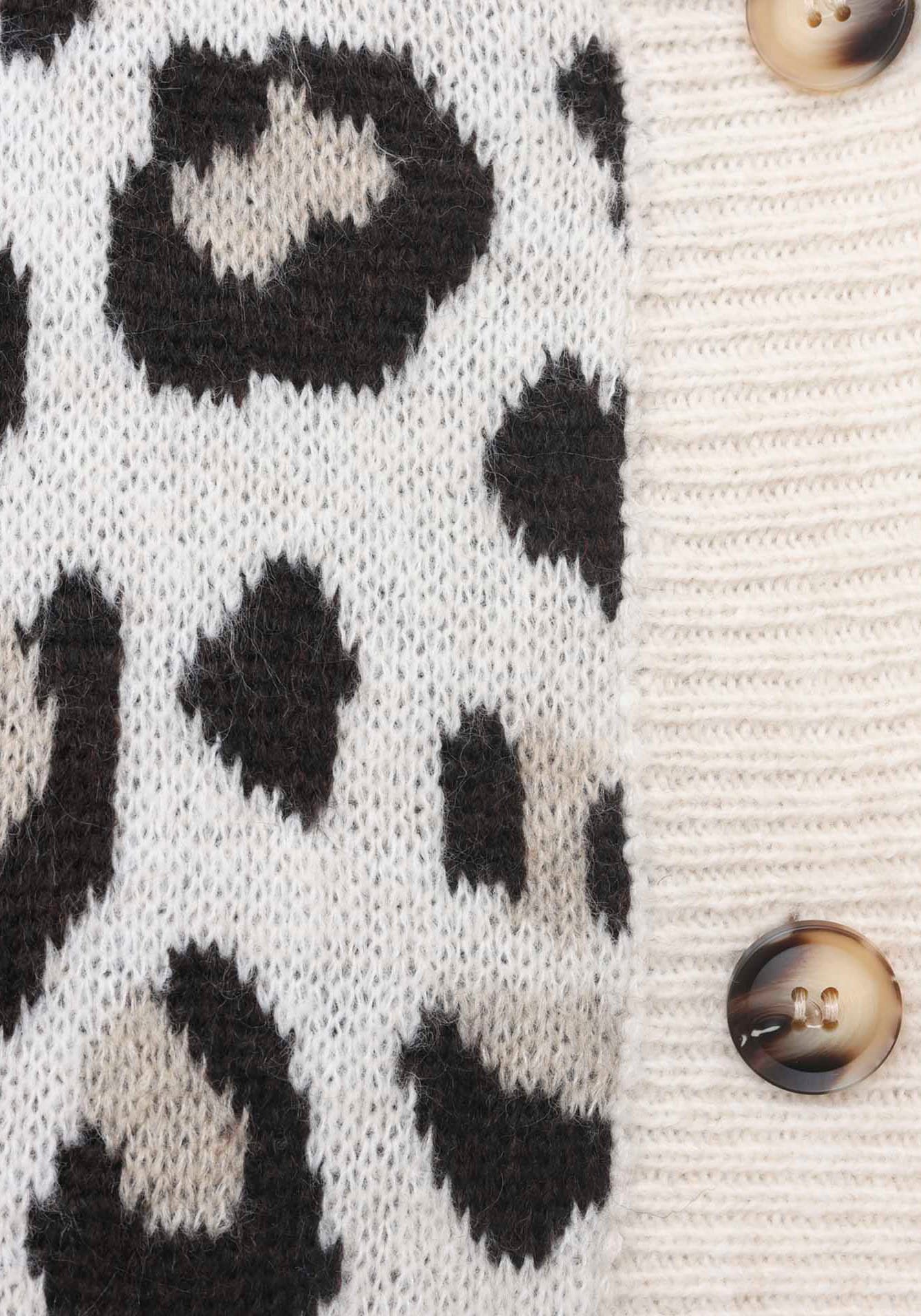 Zwillingsherz Strickjacke »"Big Leo"«, One Size, Animal-Muster, Langarm, Knöpfe, tiefer V-Ausschnitt