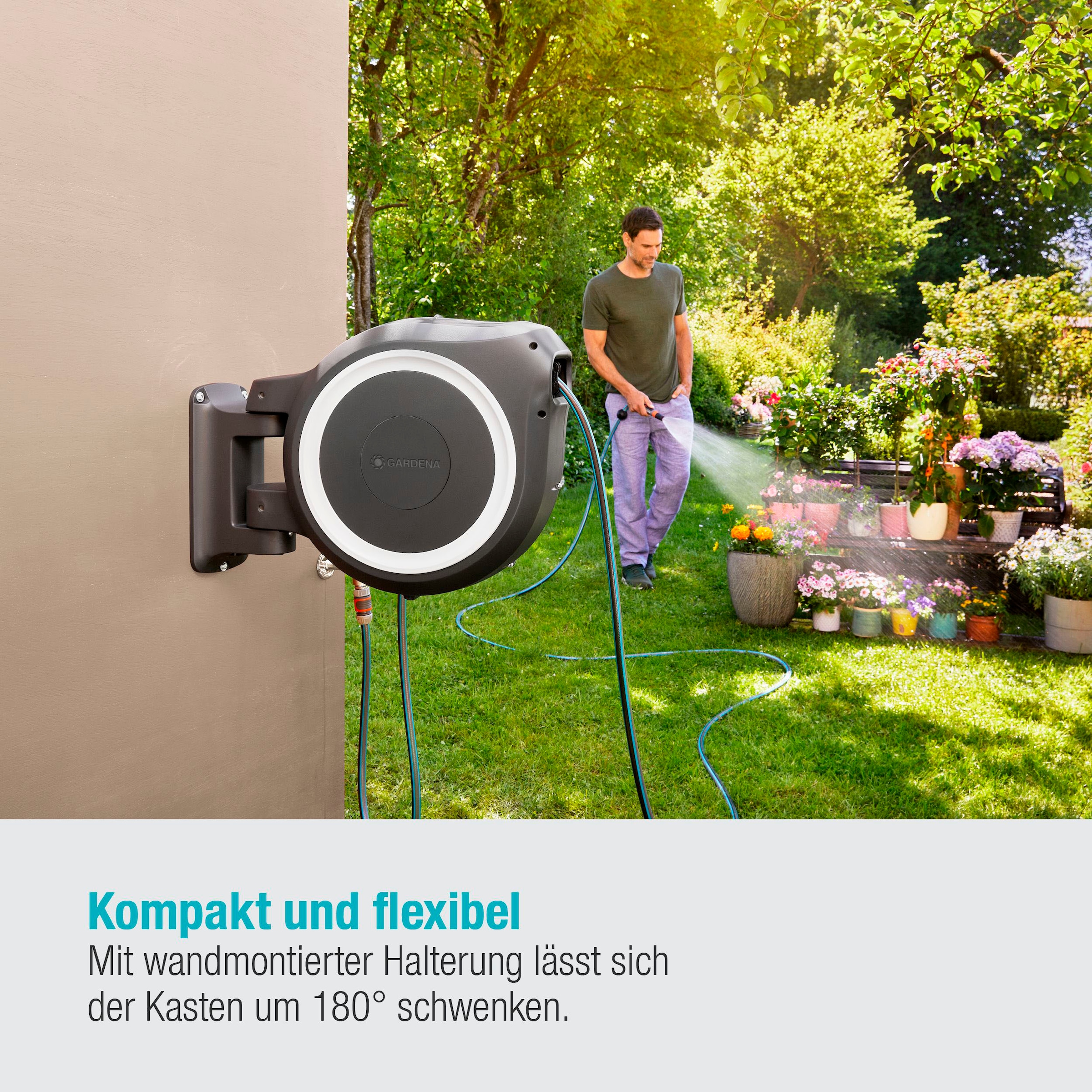 GARDENA Wandschlauchbox »RollUp M/L, 18622-20«, mit 25 Meter Schlauch