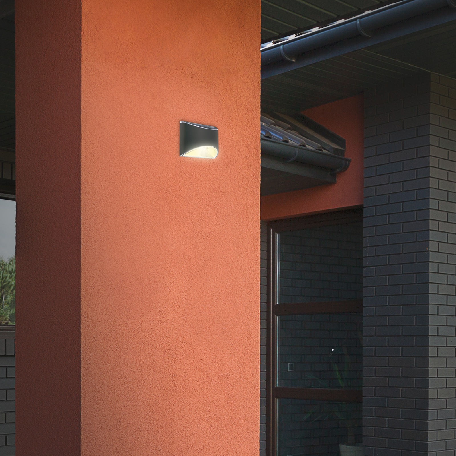 Briloner Leuchten LED Wandleuchte »LED Wand-Solarleuchte, anthrazit, 4xLED«, Leuchtmittel LED-Modul | LED fest integriert