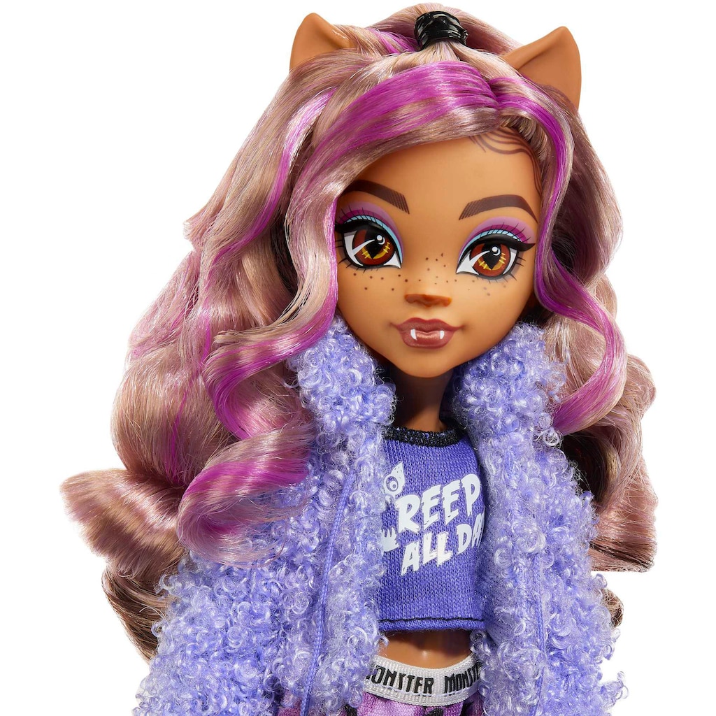 Mattel® Anziehpuppe »Monster High, Creepover Clawdeen - Schaurig schöne Pyjamaparty«