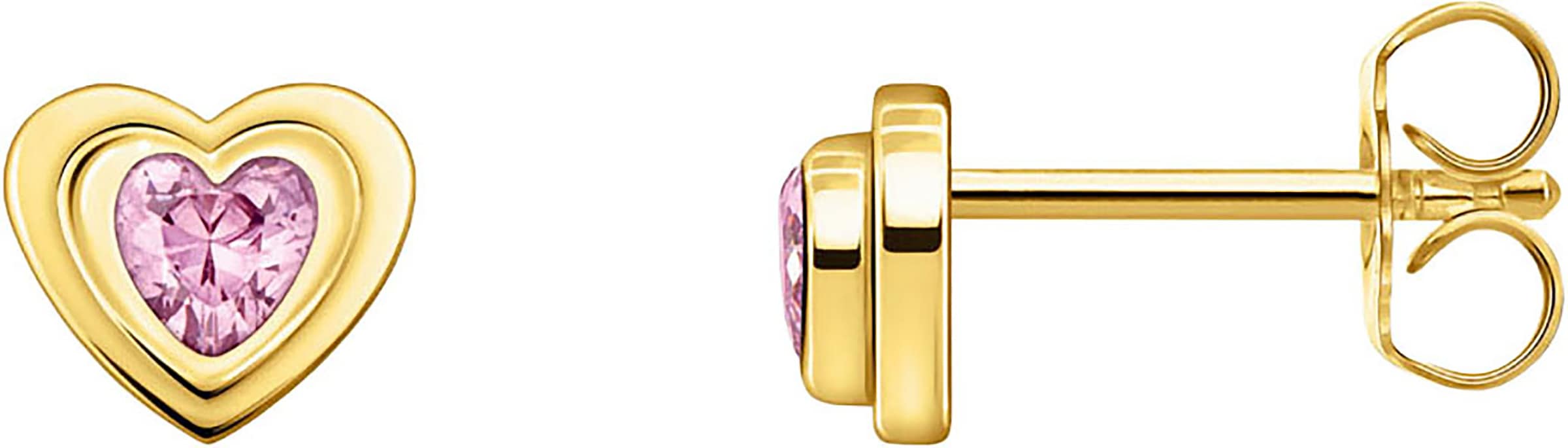 THOMAS SABO Paar Ohrstecker »Herz mit pinkfarbenem Zirkonia, H2271-414-9, H2271-643-9«, mit Zirkonia (synth.)