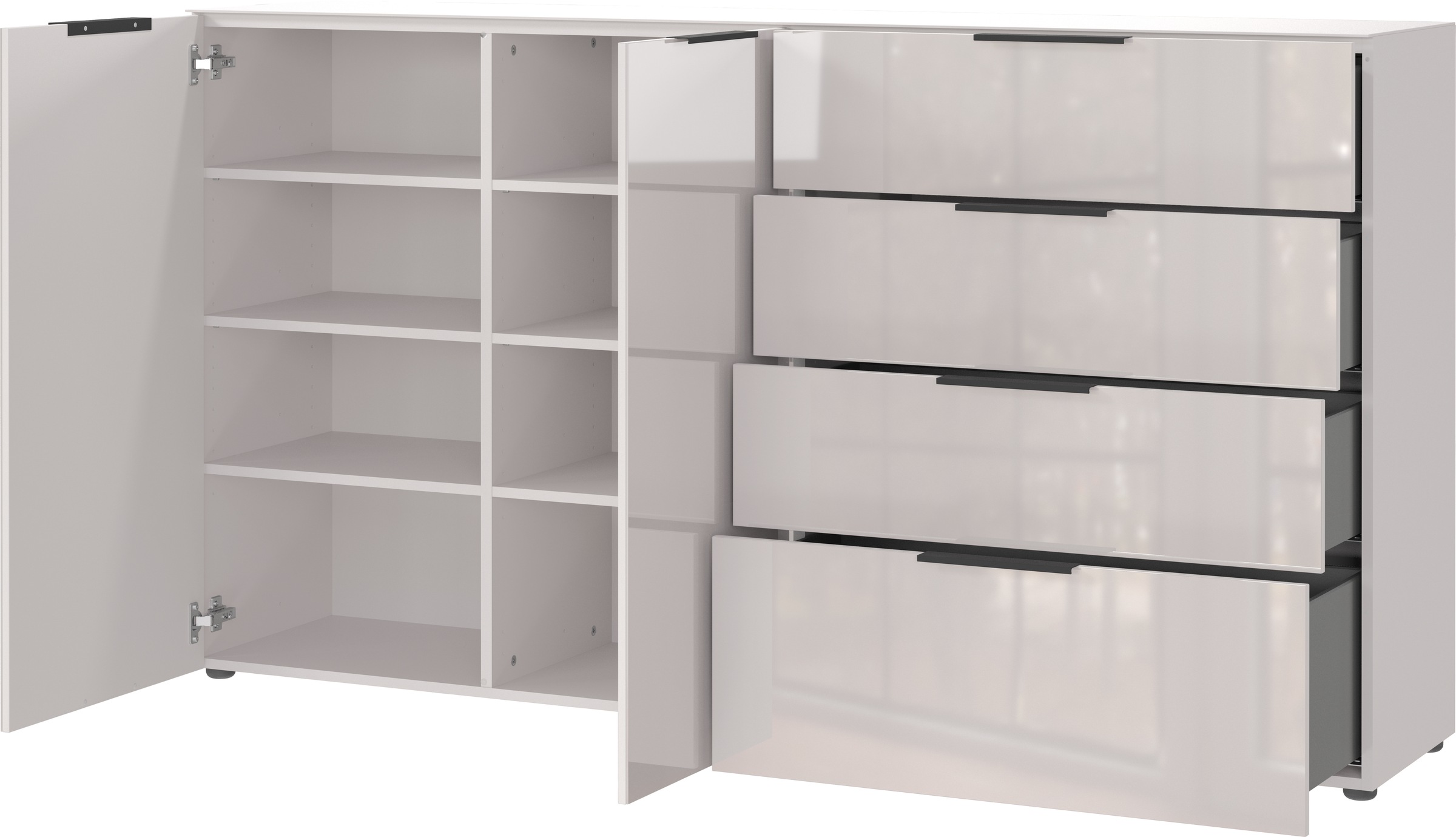 GERMANIA Sideboard »Oakland«, in 2 Breiten, Fronten und Oberboden mit Glasauflage