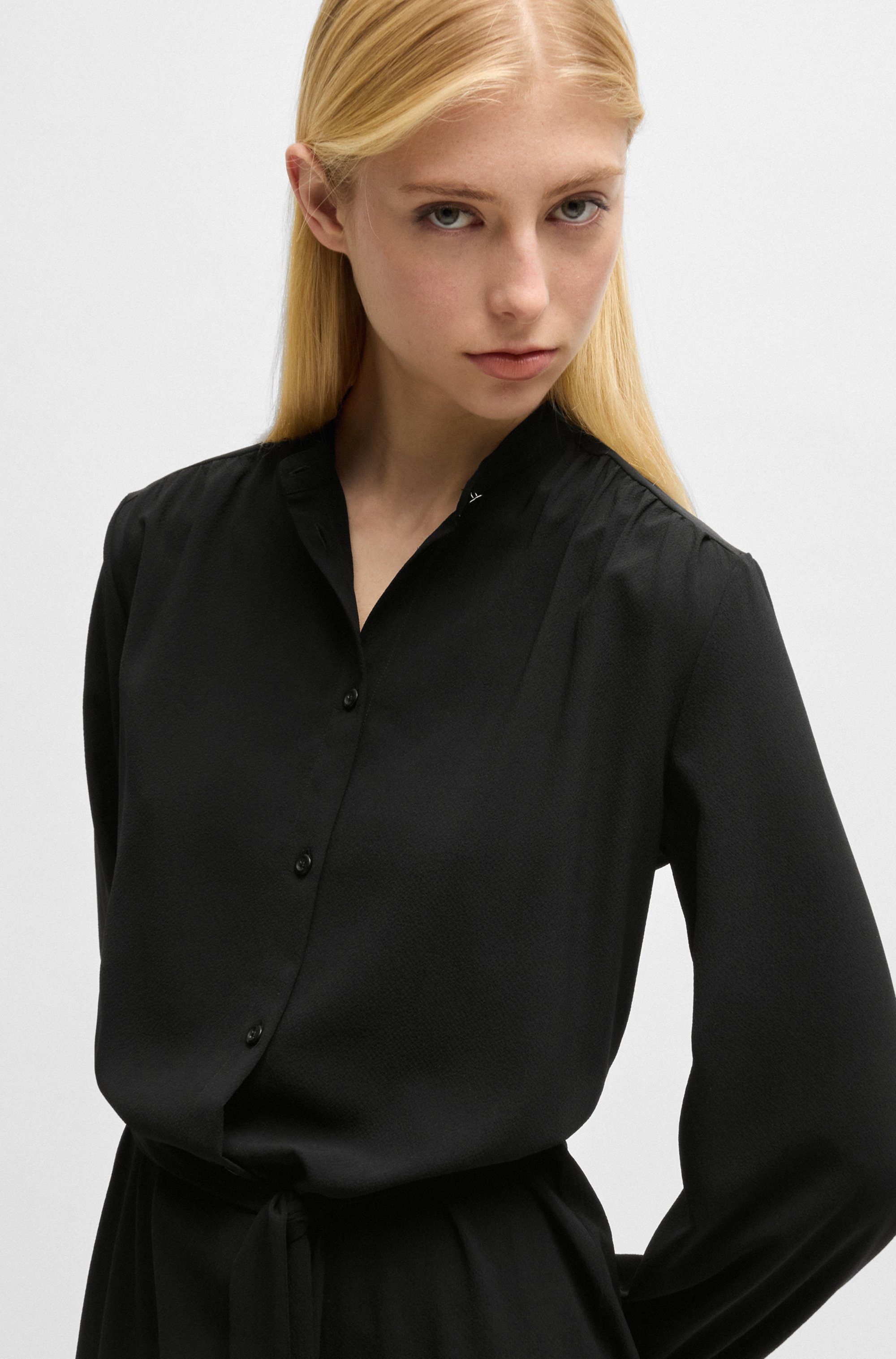 BOSS ORANGE Blusenkleid »Deborah Premium Damenmode«, mit Bindeband