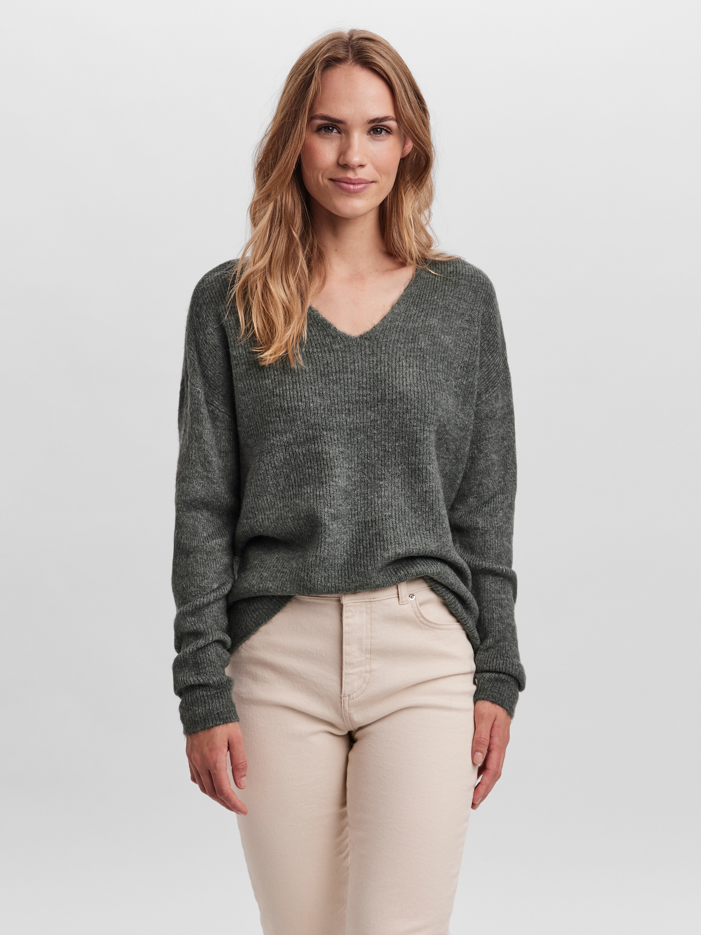 Vero Moda V-Ausschnitt-Pullover »VMCREWLEFILE LS V-NECK BLOUSE NOOS«