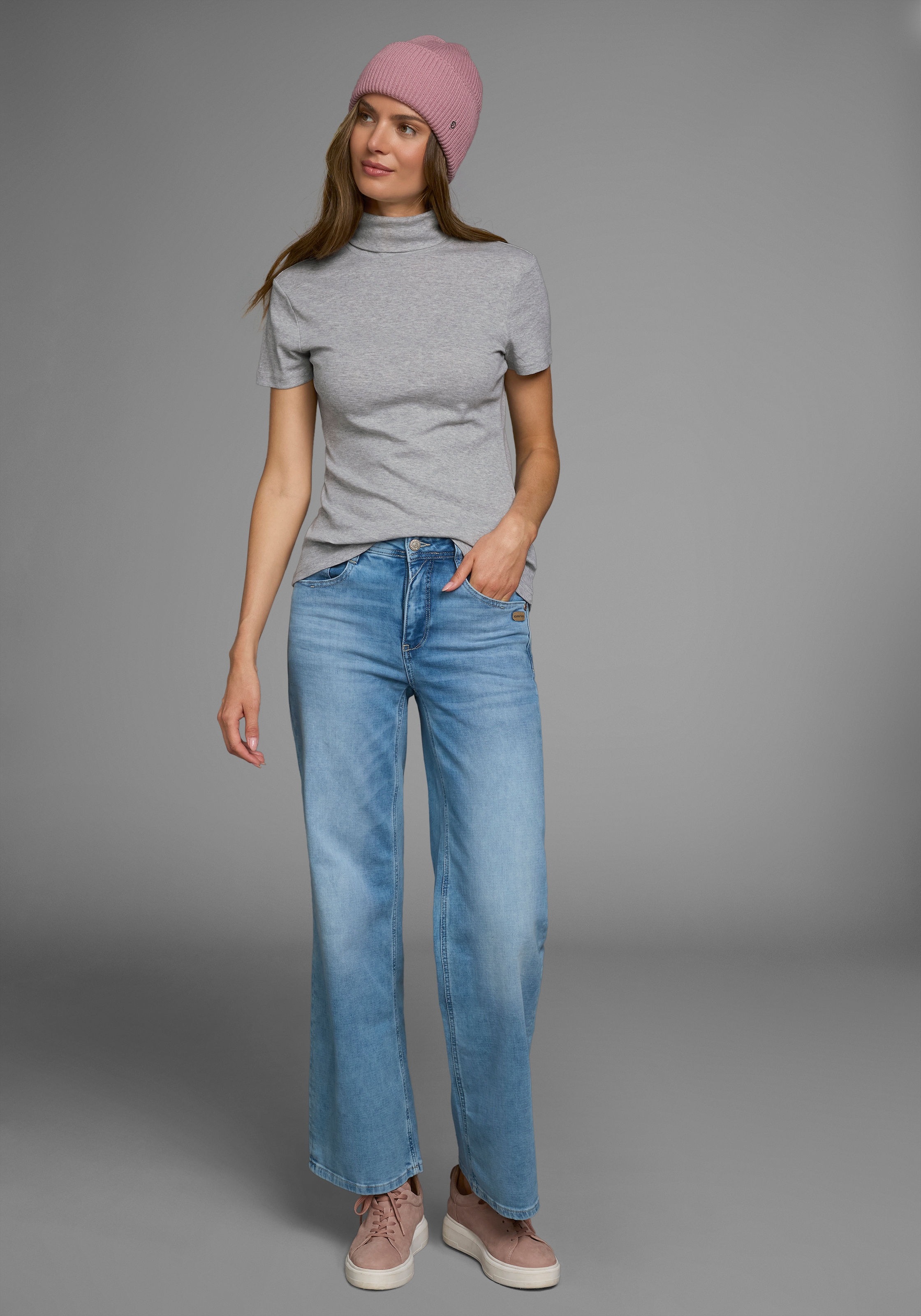 Flashlights Rollkragenshirt, figurbetont, Basic-Stil, Rollkragen, aus 100% Baumwolle, elastisch