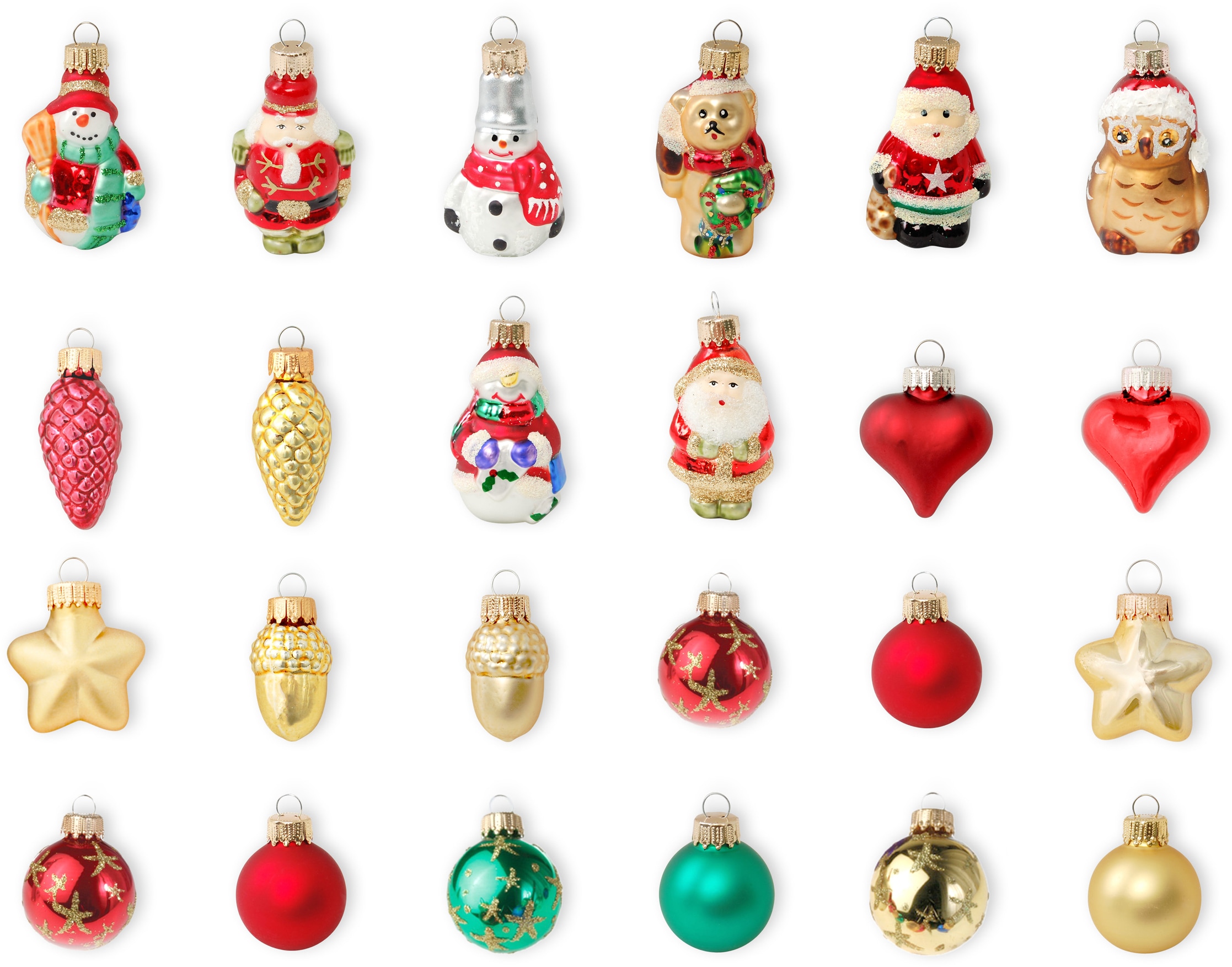 my home Adventskalender Minifiguren, Erwachsene, mit Adventskalender-Haus Mini-Glaskugeln handdekorierte für Weihnachtsdeko«, »Roana