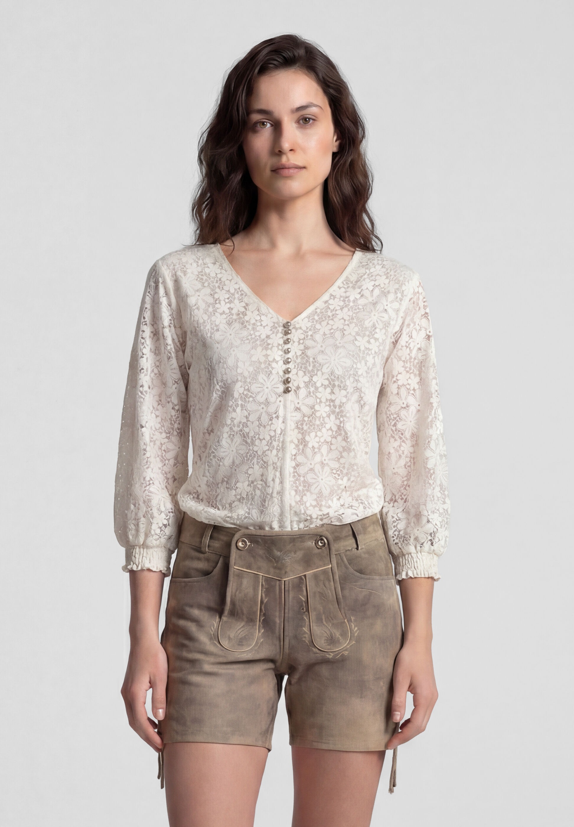 Spieth & Wensky Klassische Bluse »Spieth & Wensky Bluse Kolumba« mit elegantem Spitzendesign