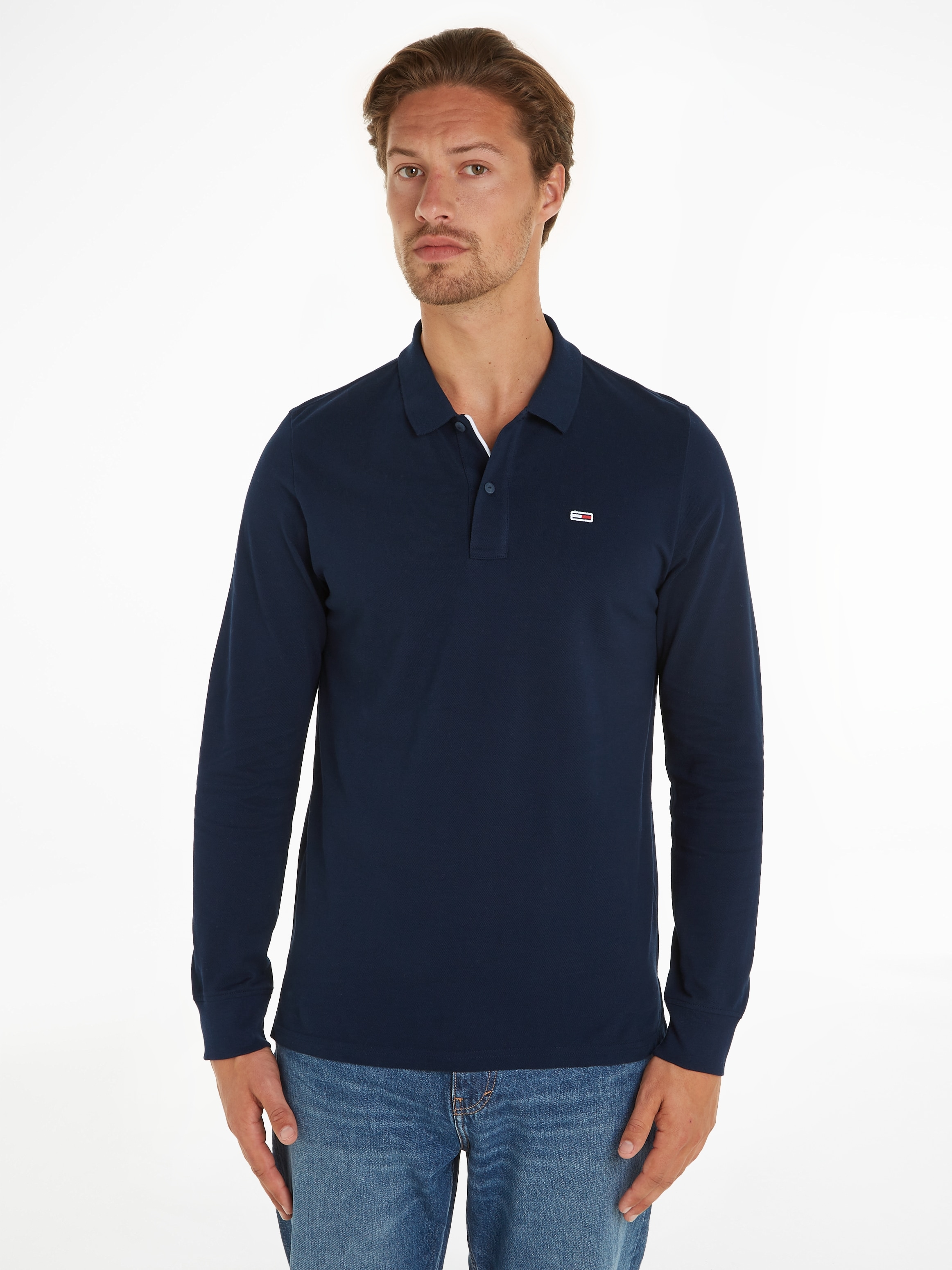 Poloshirt »TJM SLIM PLACKET LS POLO«, mit Polokragen