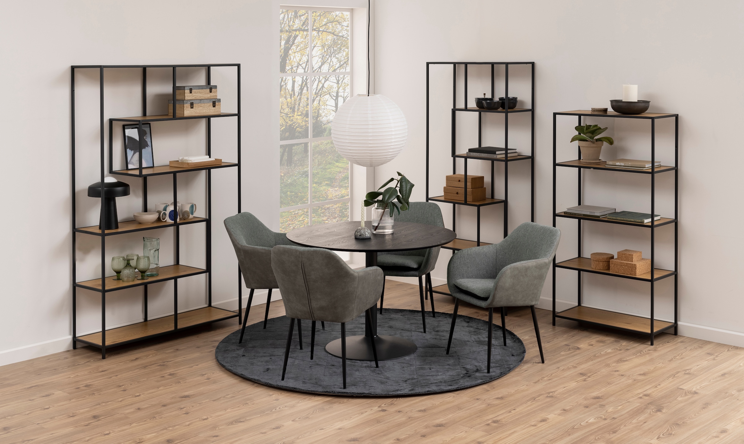 ACTONA GROUP Bücherregal, Metallgestell im modernen Industrie-Look, 4 Einlegeböden, Höhe 150 cm
