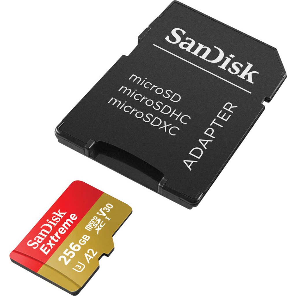 Sandisk Speicherkarte »Extreme® microSDXC™-UHS-I-Karte«, (Video Speed Class 30 (V30)/UHS Speed Class 3 (U3) 190 MB/s Lesegeschwindigkeit)