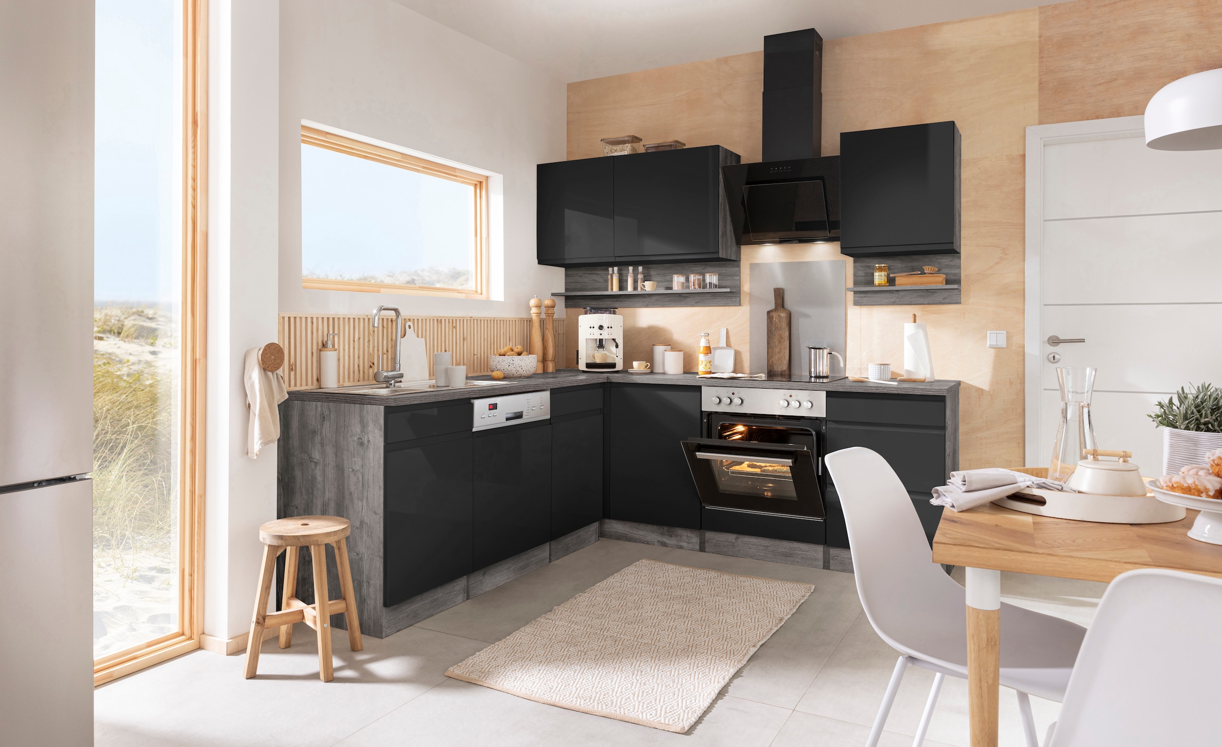 KOCHSTATION Winkelküche »KS-Virginia« Stellbreite 220/220 cm, wahlweise mit E-Geräten