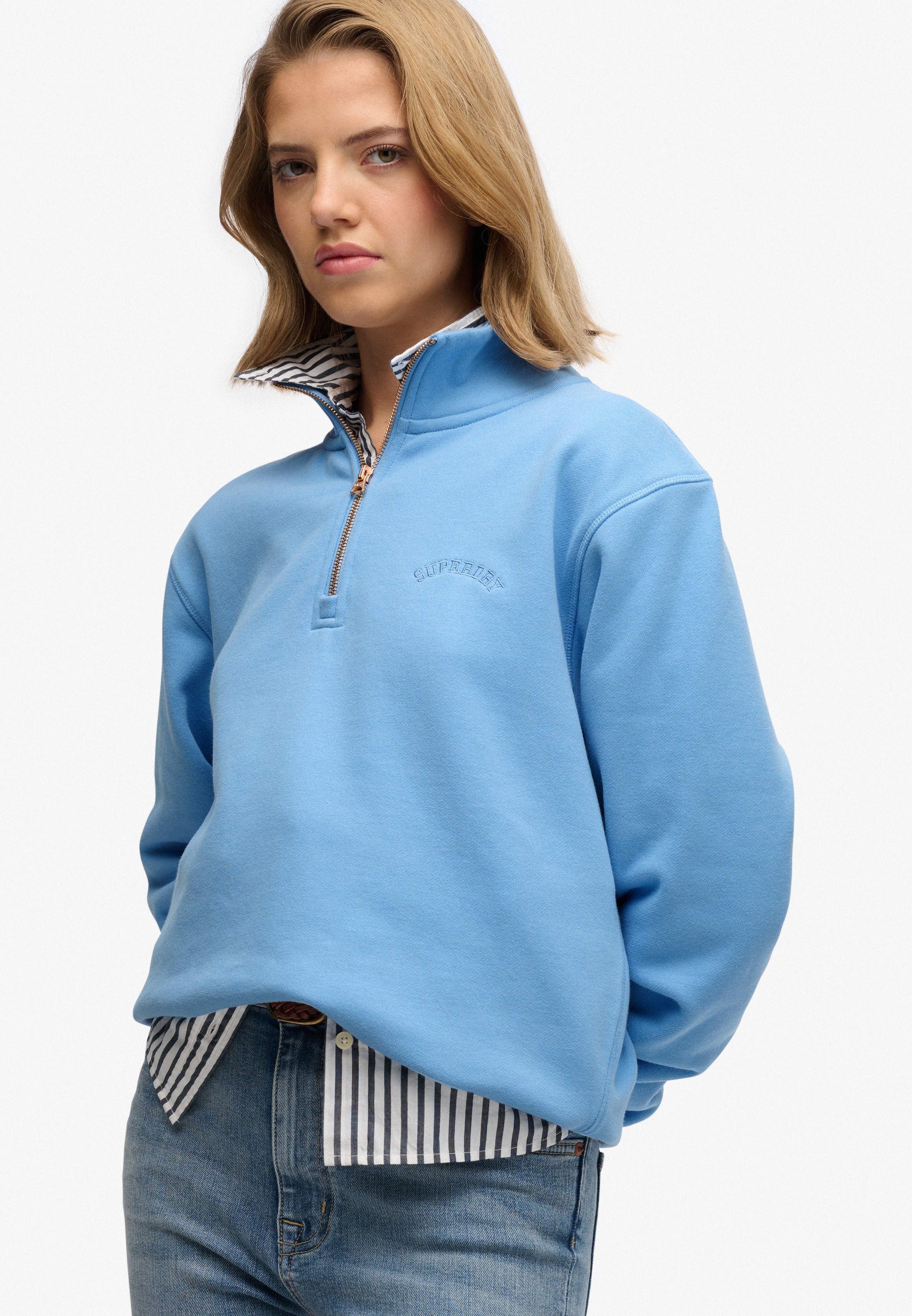 Superdry Sweatshirt »ESSENTIAL LOGO EMB HALF ZIP«
