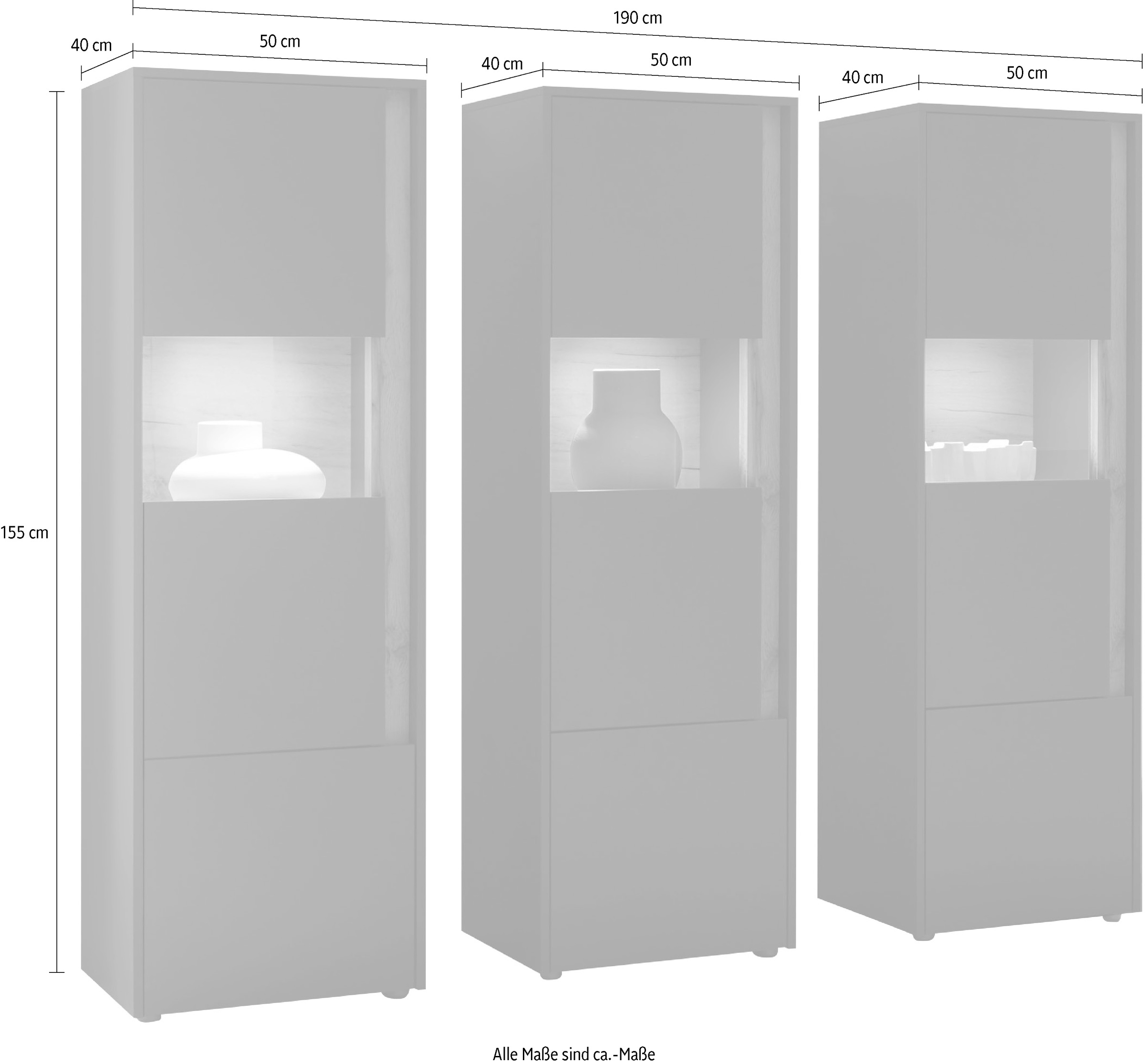 Home affaire Wohnwand »City/Giron, moderne Anbauwand, Komplettset in vielen Farben verfügbar« Set, 3 Stk. tlg.