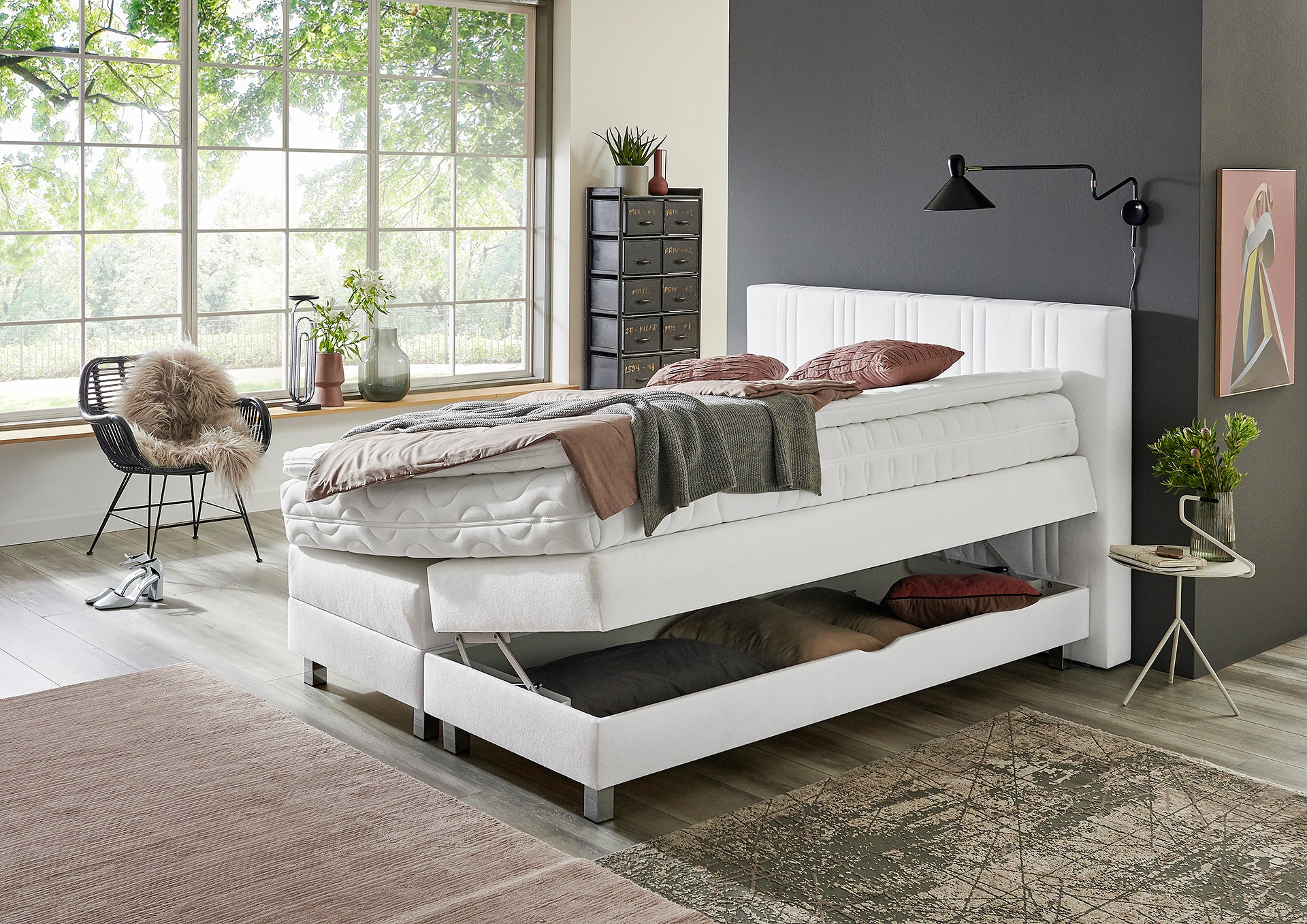 Westfalia Schlafkomfort Boxspringbett, wahlweise mit Bettkasten und Topper