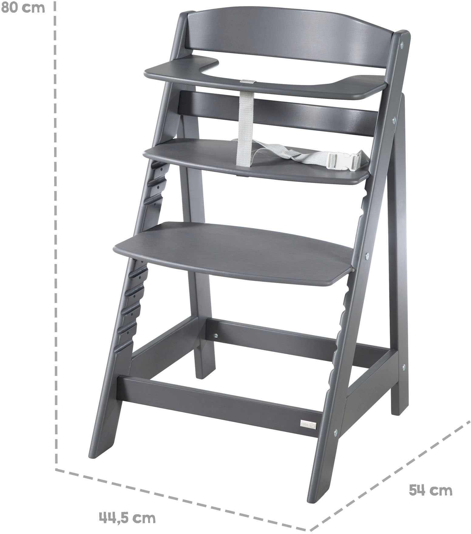 roba® Hochstuhl »Treppenhochstuhl Sit Up Click 'N' Flex, anthrazit«, aus Holz