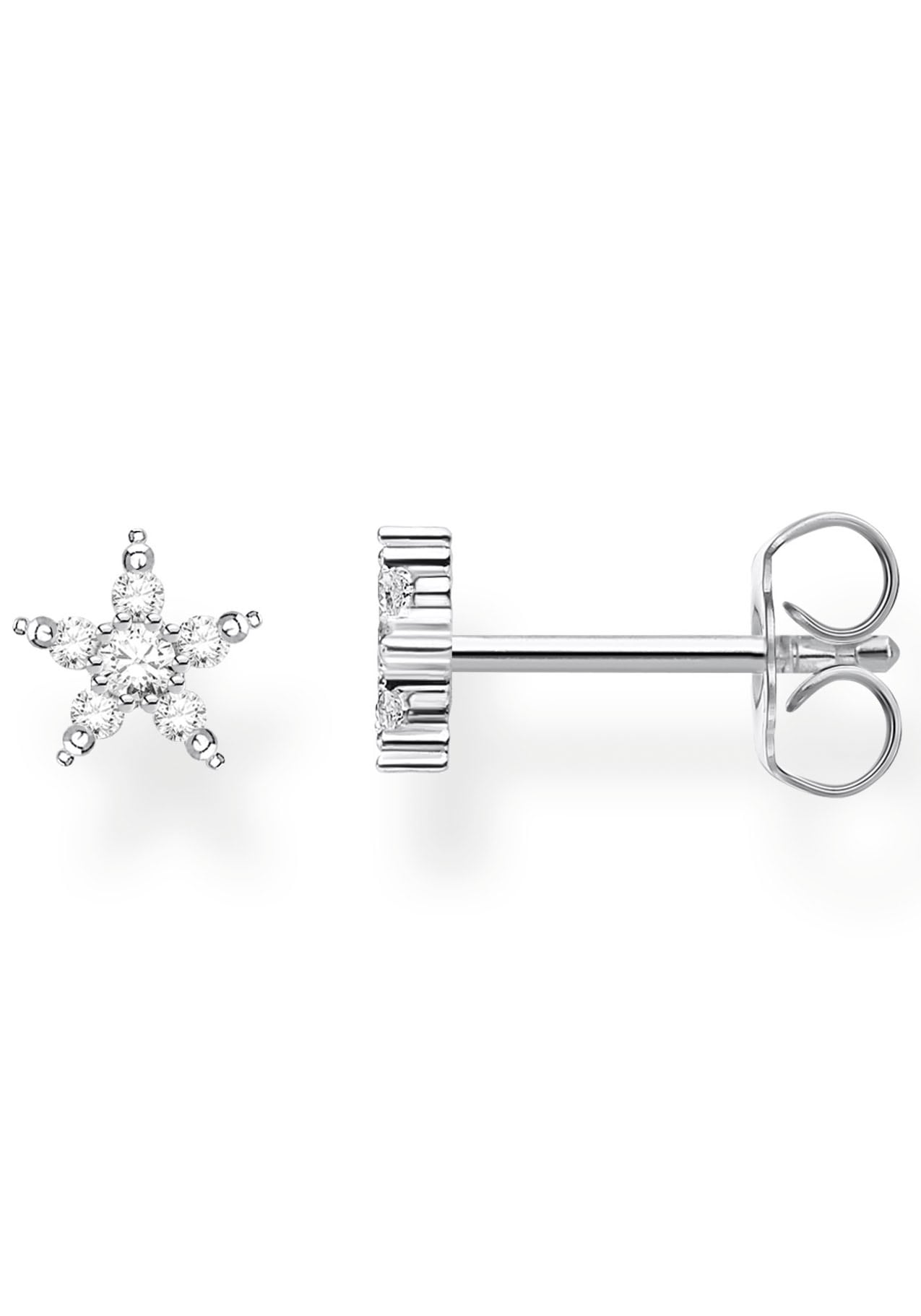 THOMAS SABO Single-Ohrstecker »Stern silber, H2134-051-14«, mit Zirkonia (synth.)