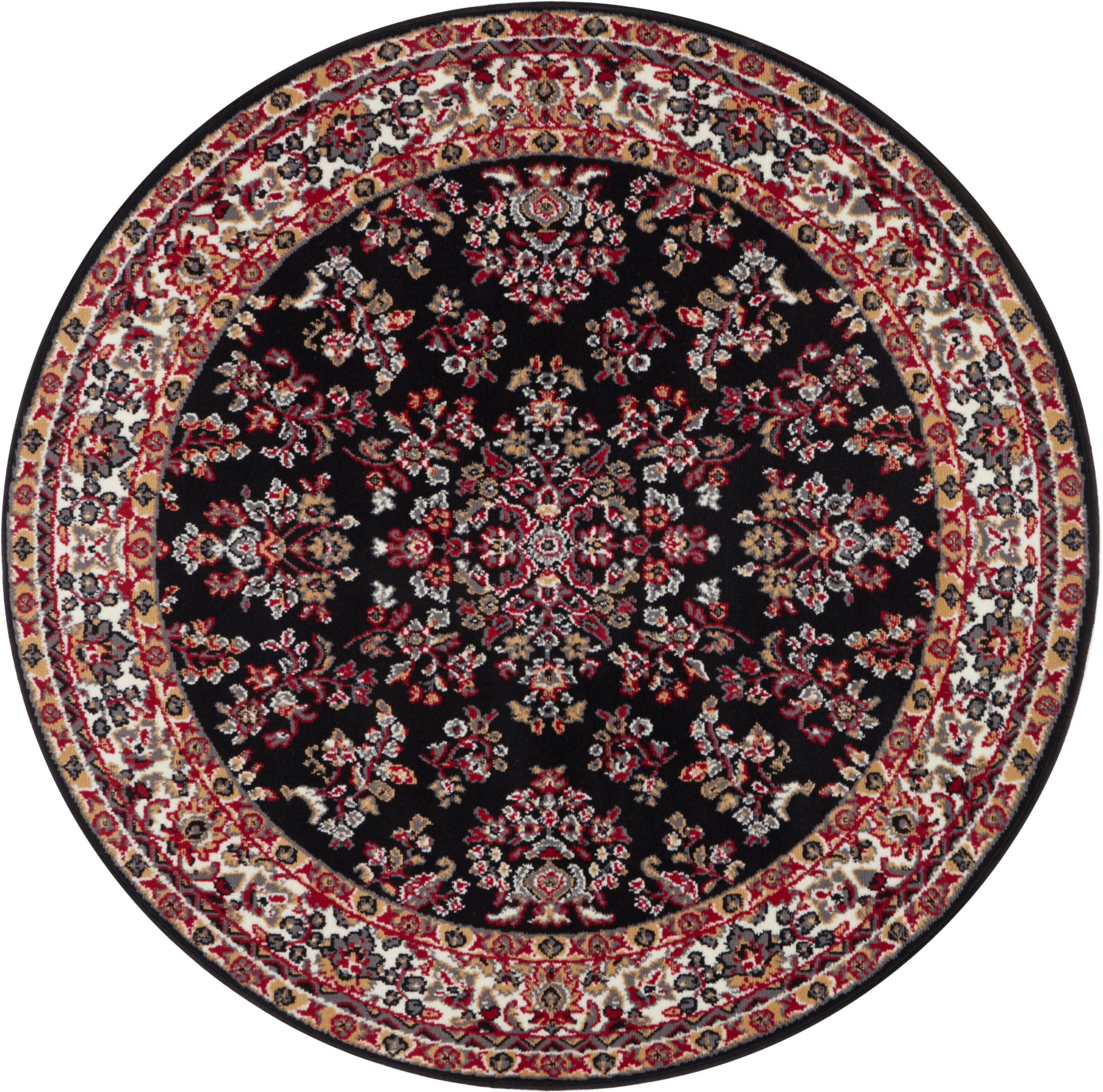HANSE Home Teppich »Halton«, rund, 8 mm Höhe, Kurzflor, Orient Optik, mit Bordüre, robust, pflegeleicht, gekettelt