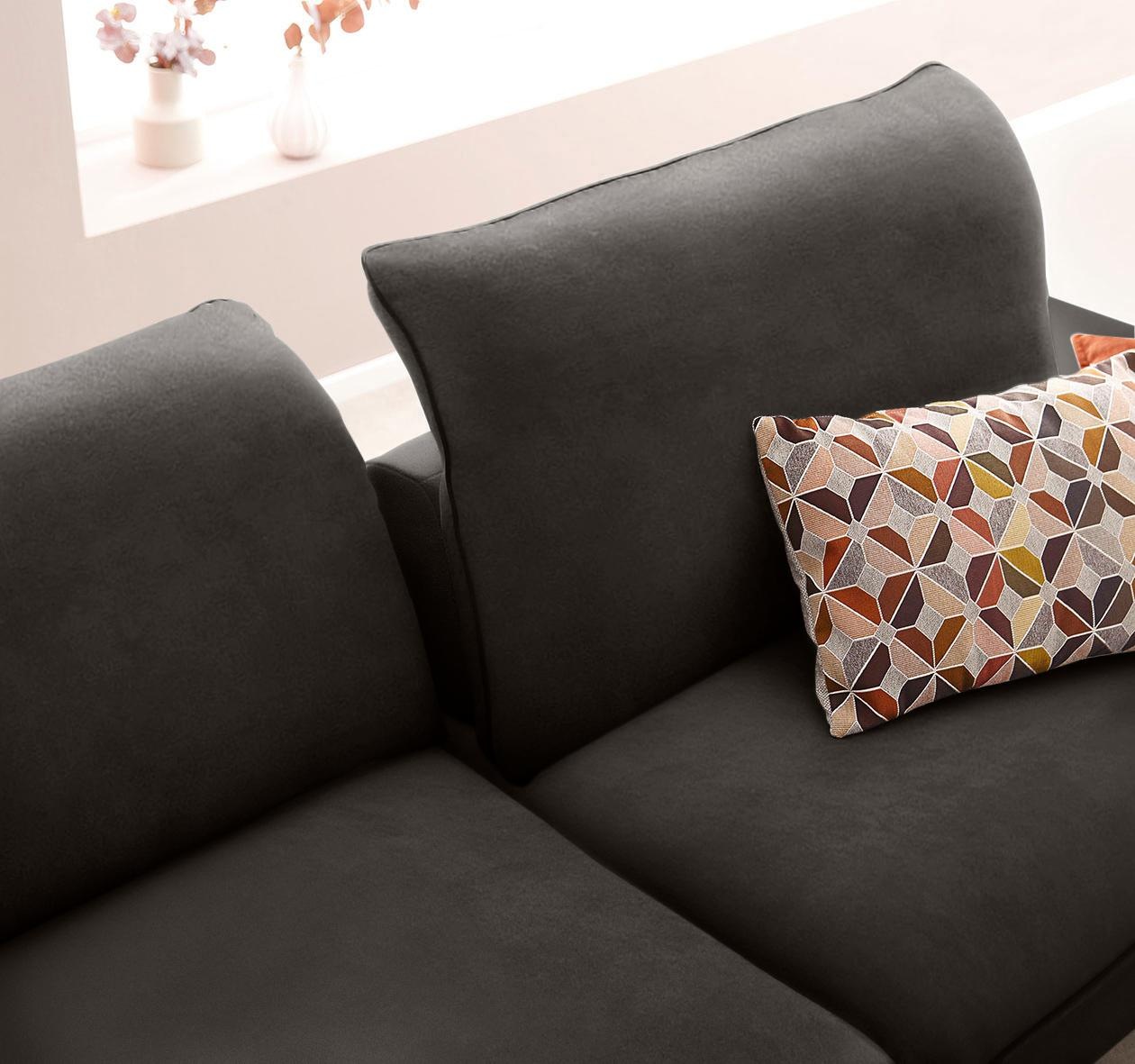 W.SCHILLIG Ecksofa »enjoy&MORE, Designsofa, elegant und bequem, L-Form«, mit Sitztiefenverstellung, Füße Chrom glänzend, Breite 294 cm