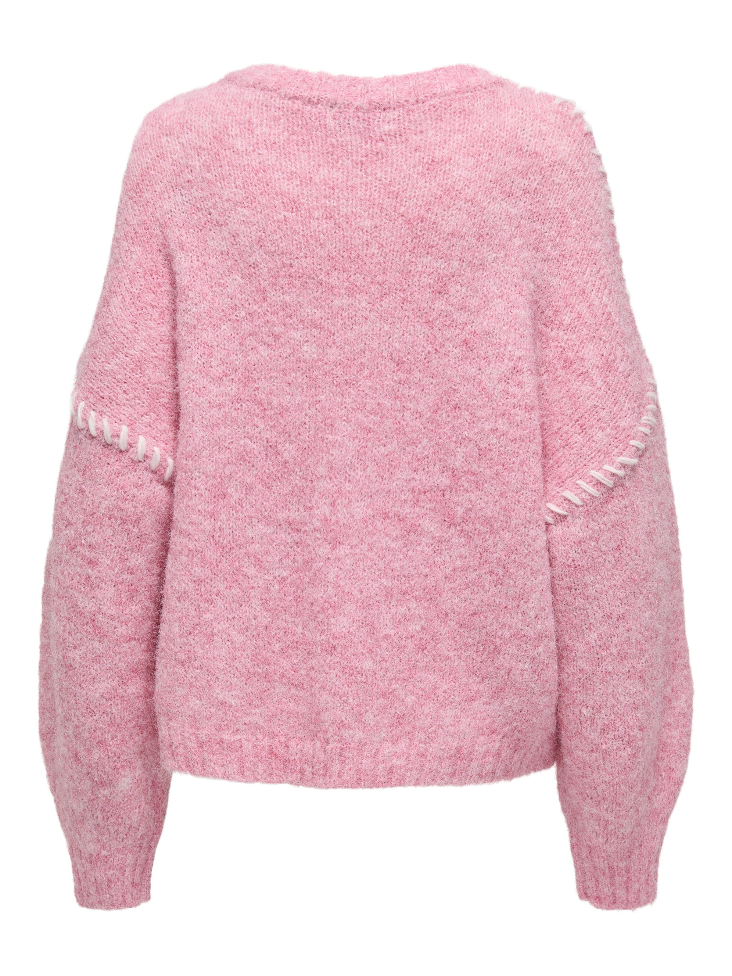 JDY Rundhalspullover »JDYZOEY LIFE L/S ON STITCH PULL KNT NOOS« mit dekorativen Ziernähten
