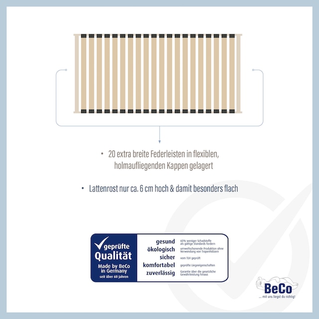 Beco Lattenrost »Mega LR-NV«, (1 St.), extra breite Federleisten,  universell, BLAUER ENGEL zertifiziert