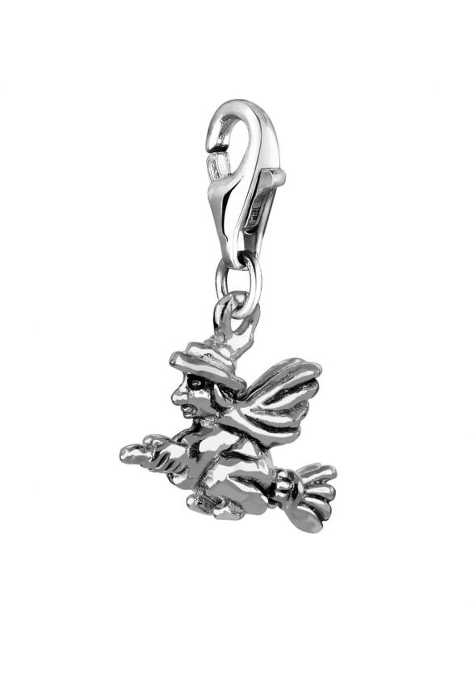 Nenalina Charm-Einhänger »Charm Hexen-Anhänger Halloween Besen oxidiert 925 Silber«