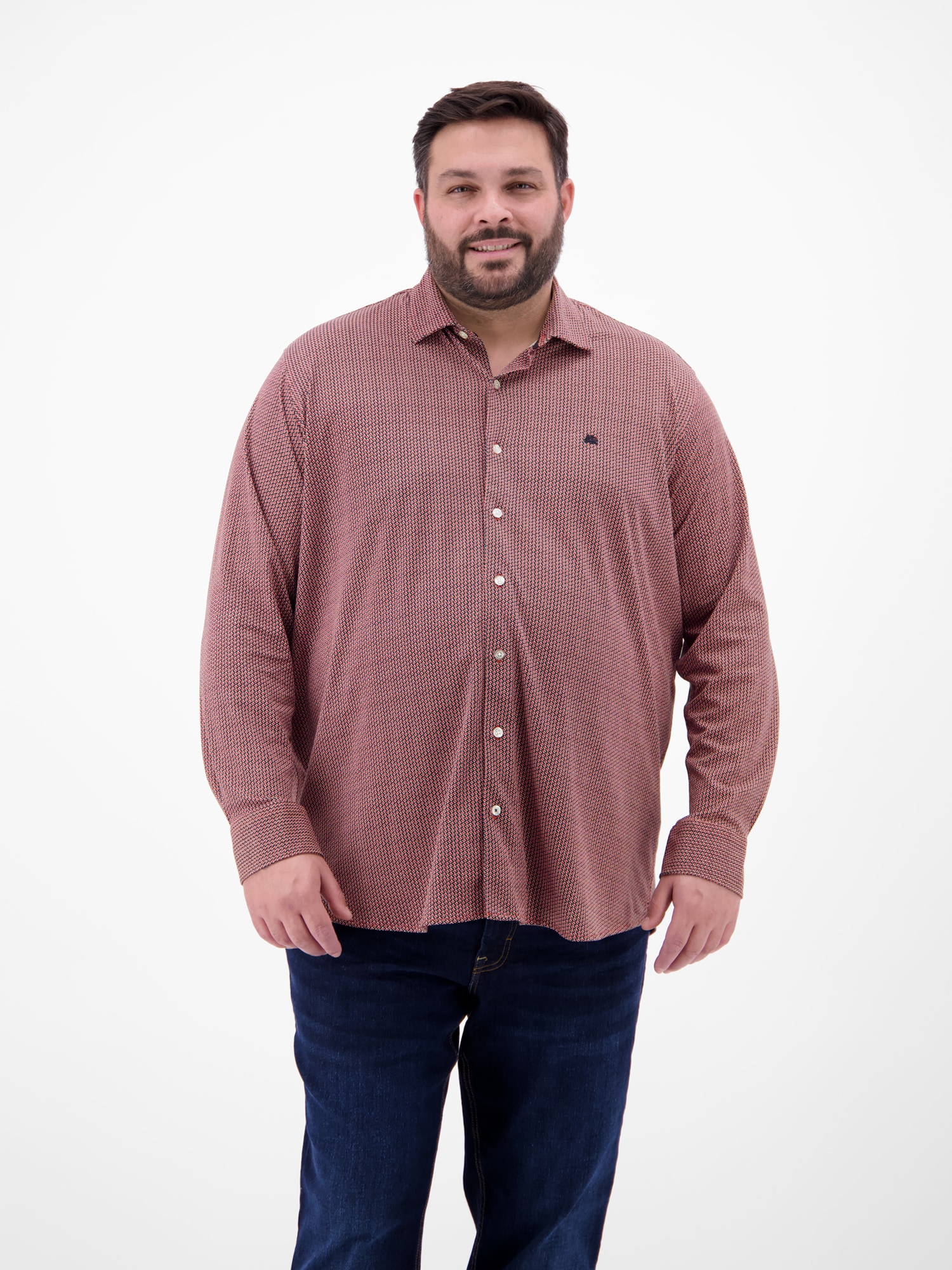 LERROS Karohemd »LERROS Übergrössen-Hemd mit Minimal-Karomuster«