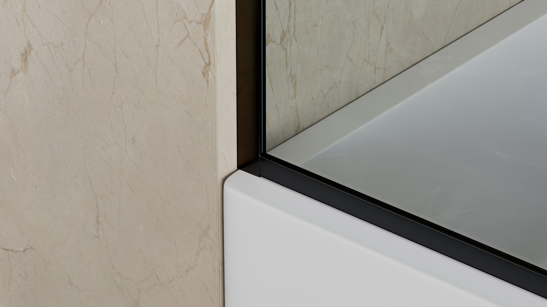 welltime Badewannenaufsatz »Block« 1 Stk. tlg. 6mm ESG und Antikalkversiegelung,extra schlanker Rahmen