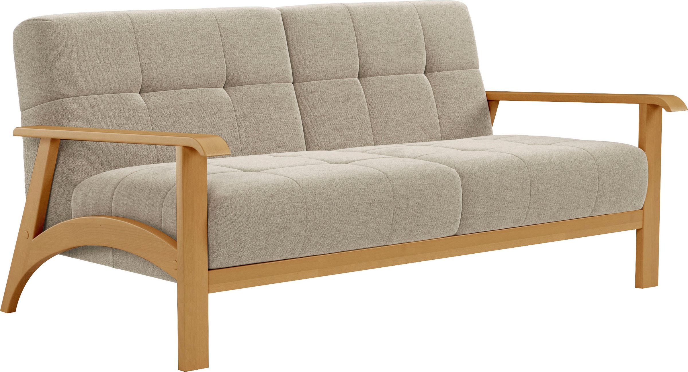 sit&more 2,5-Sitzer »Billund«, Armlehnen aus eichefarbigem Buchenholz, verschiedene Bezüge und Farben