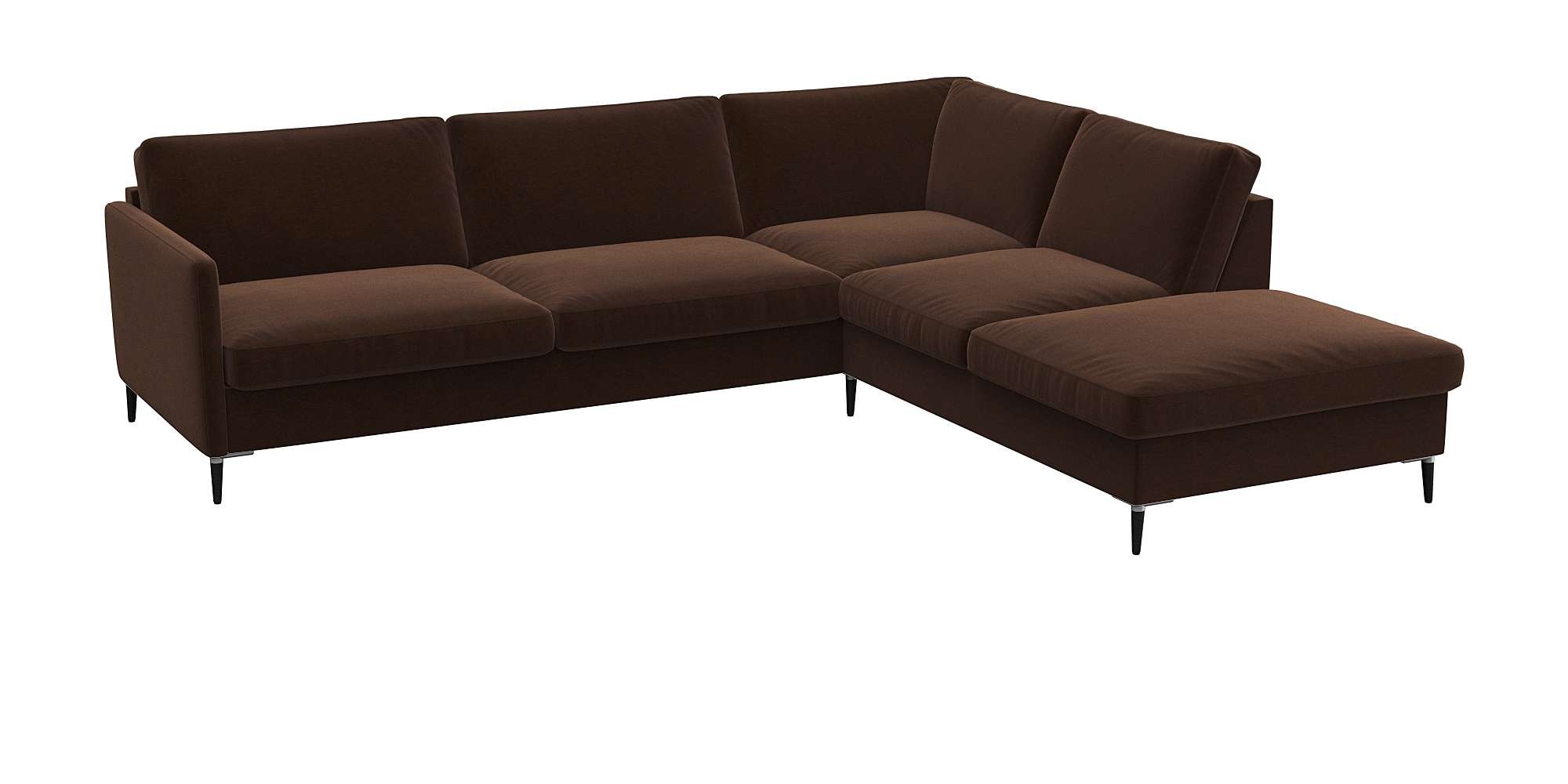 FLEXLUX Ecksofa »Fiore, super Sitzkomfort durch Kaltschaum im Sitz, L-Form«, schmale Armlehnen, Füße Alu+schwarz