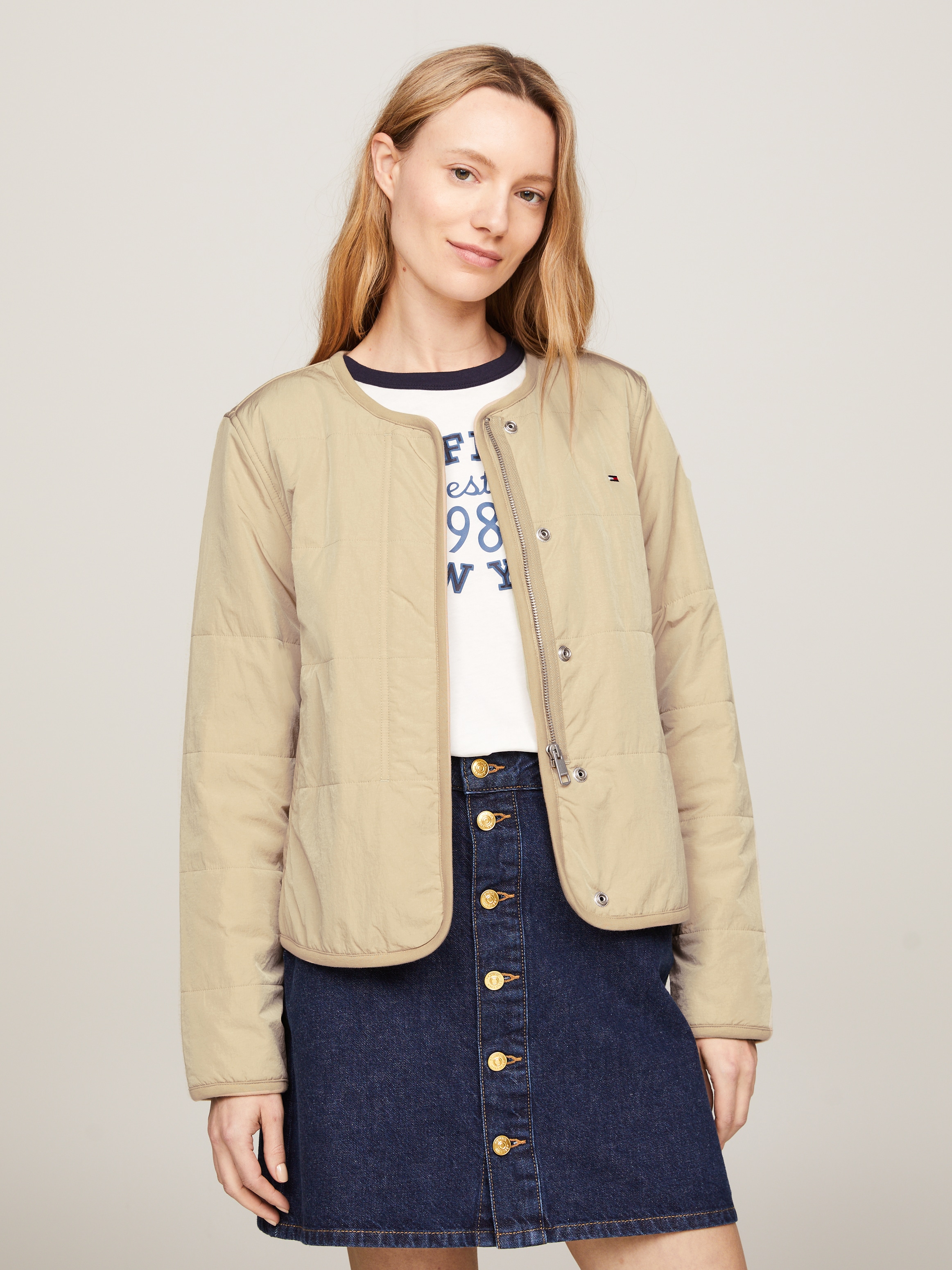 Steppjacke »JERSEY LINED JACKET«, mit Tommy Jeans Logo-Flag