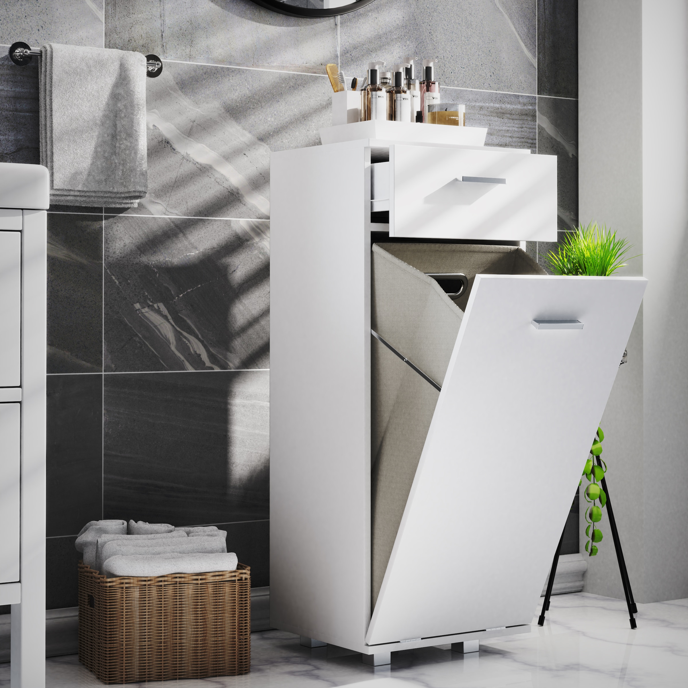 VCM Hochschrank »Wäscheschrank Wäschetruhe Wäschebox Zalo S«