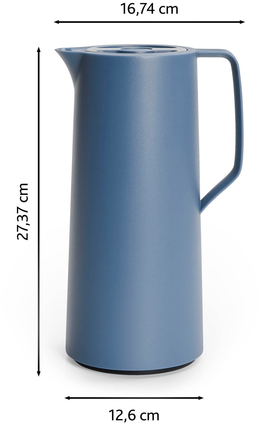 Emsa Isolierkanne »Motiva in modernem Design, 100% auslaufsicher, Made in Germany« 1 l doppelwandiger Glasisolierkolben, bis zu 12h warm/24h kalt,  Quick-Press-Deckel, Einhandbedienung, ergonomischer Schraubdeckel