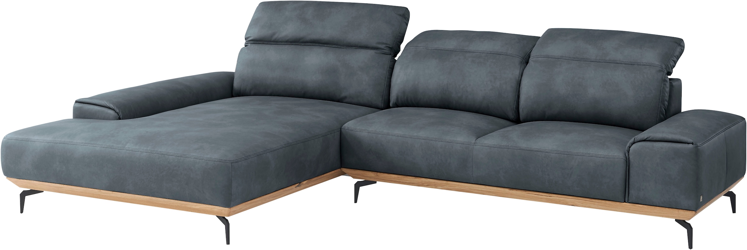Musterring Wohnlandschaft »MR 2490«, Fuß schwarz, Sitzhöhe 48cm, wahlweise mit Funktionen, Maße 342x207 cm