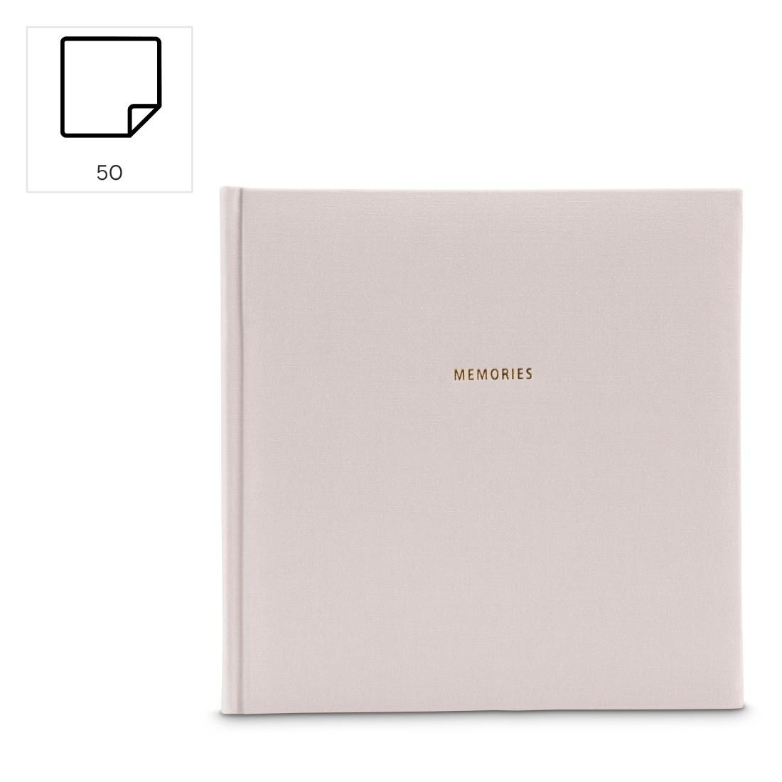 Hama Fotoalbum »Fotoalbum zum selber Einkleben, zum Selbstgestalten, 25x25 cm, Grau«, Mit 50 schwarzen Seiten, Kleben, Memories, Goldprägung, universell