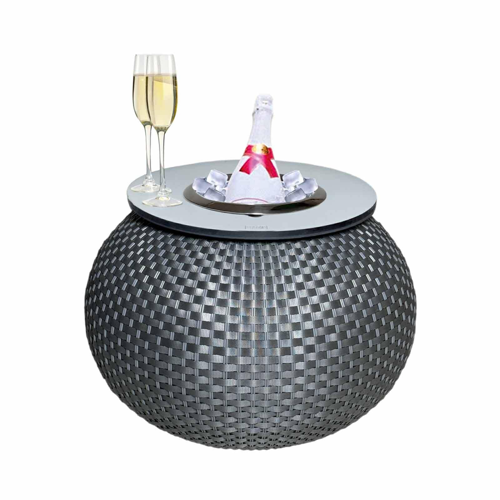 COOTAB COOLER TABLE 3-in-1 Loungetisch mit Edelstahl-Kühler Milano 40 cm