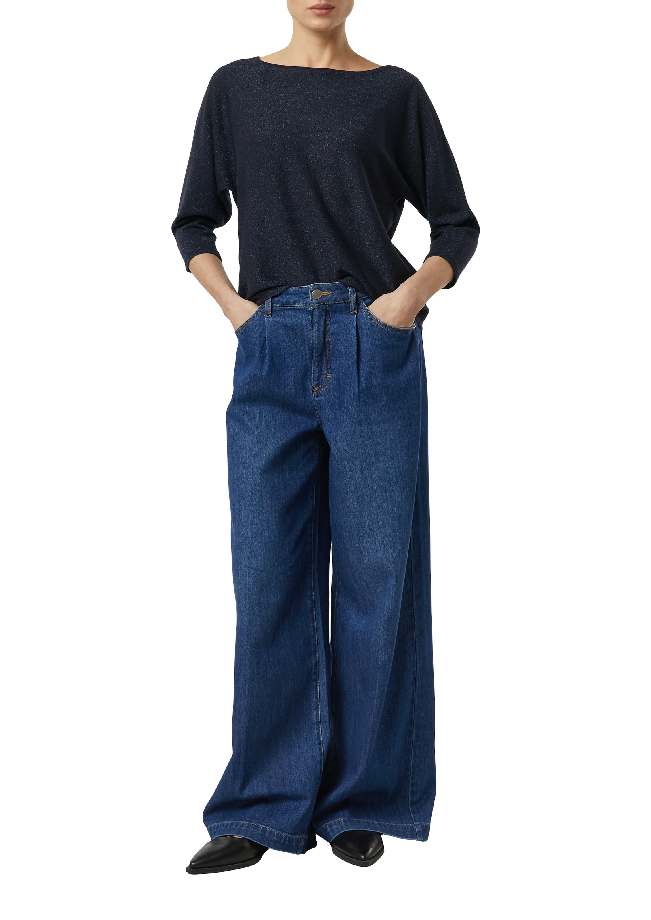 Comma 3/4 Arm-Pullover mit Glitzer-Details