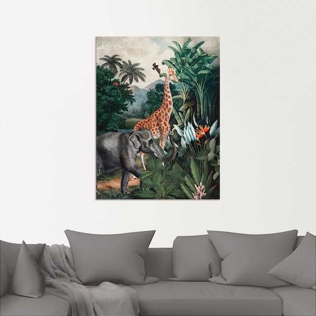 Artland Wandbild »Afrikanischer Dschungel«, Wildtiere, (1 St.), als Alubild,  Leinwandbild, Wandaufkleber oder Poster in versch. Größen auf Rechnung  bestellen