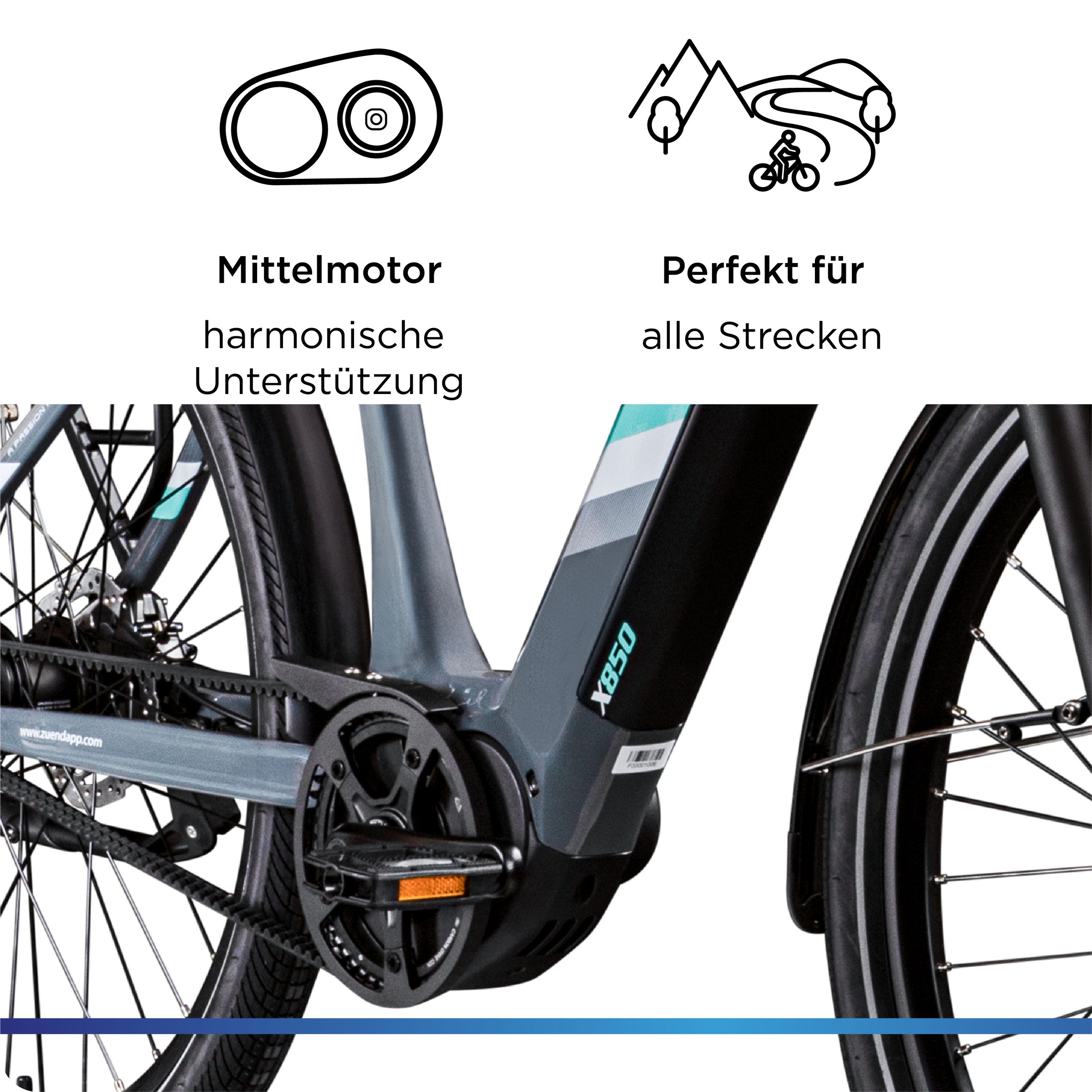 Zündapp »X850« 7 Gang Nabenschaltung Mittelmotor 250 W Pedelec, Elektrofahrrad für Damen und Herren