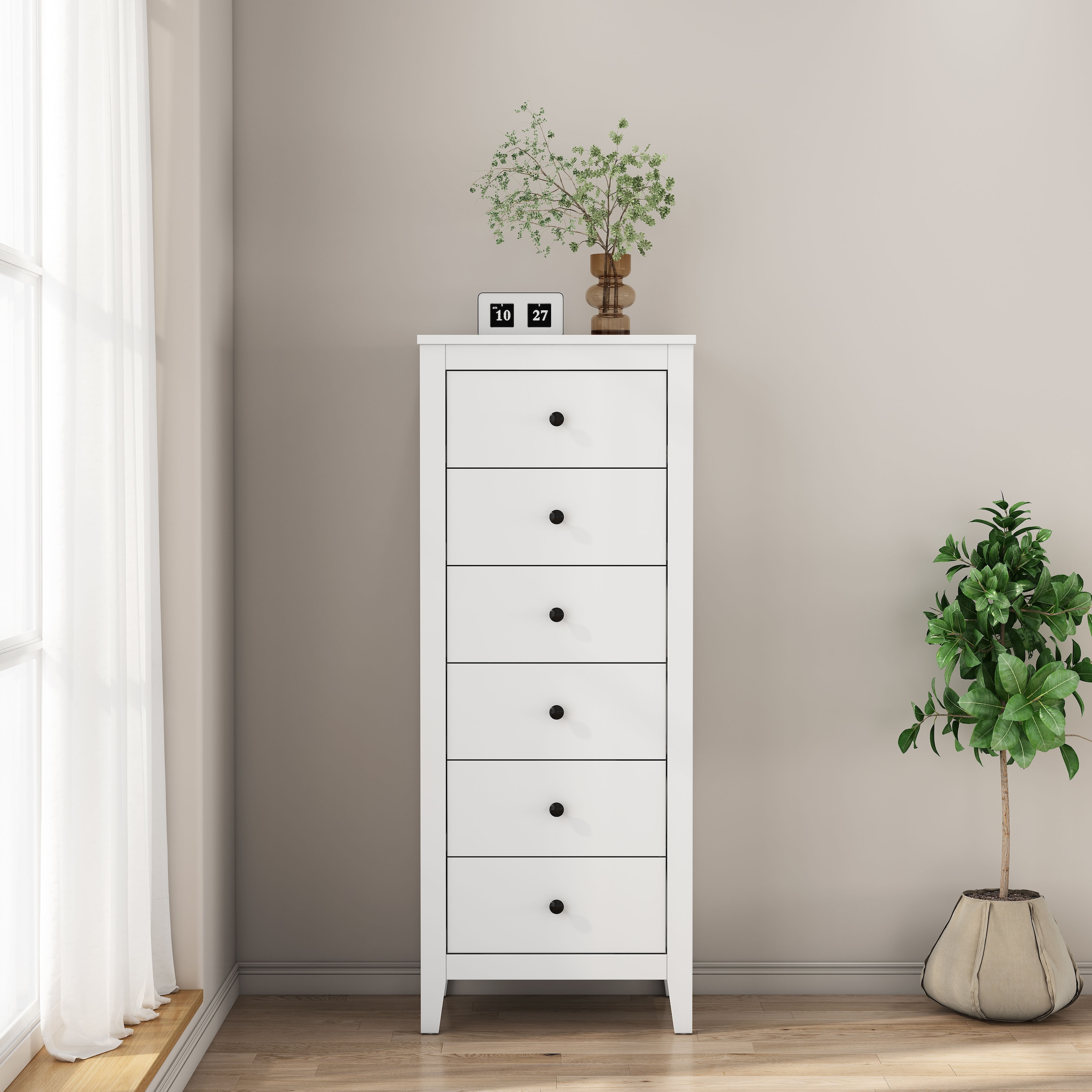 OTTO home Kombikommode »Borkum Sideboard Anrichte mit 6 Schubladen Landhaus weiß Bestseller« hochwertige Griffe aus Metall, 