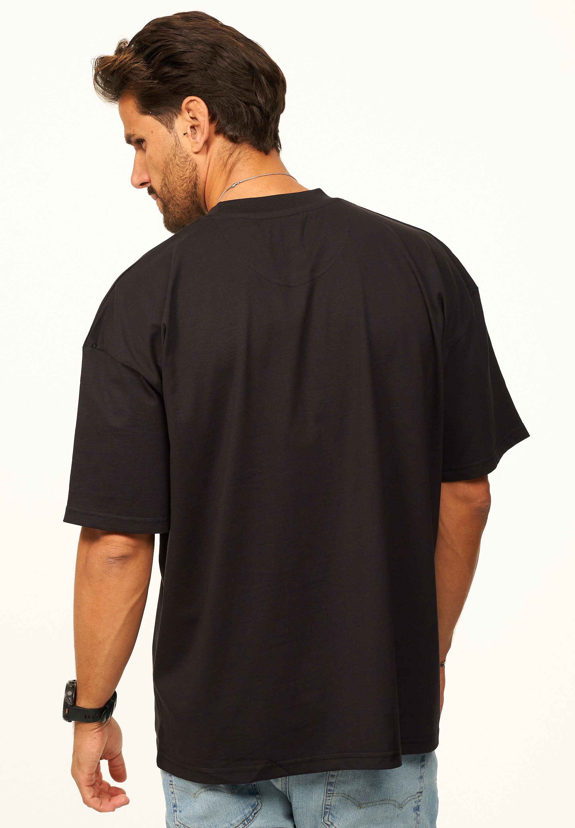 Daily Cotton T-Shirt »Kurzarm Oversize aus 100% Baumwolle mit Rundhalsausschnitt Crew Neck für Herren« Basic Oberteil Crew-Neck kurzärmlig aus 100% Baumwolle für Männer