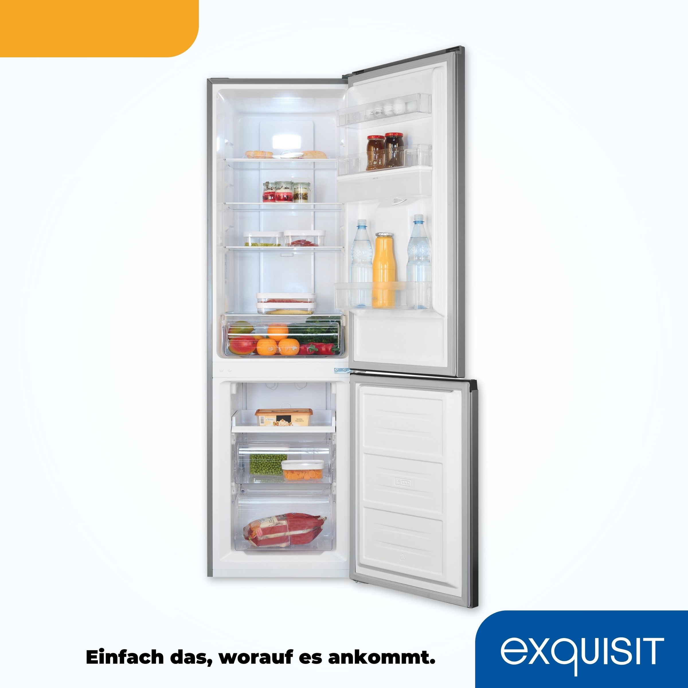 exquisit Kühl-/Gefrierkombination »KGC265-70-NF-WS-040C«, EEK C, 251 L Nutzinhalt, NoFrost, Wasserspender