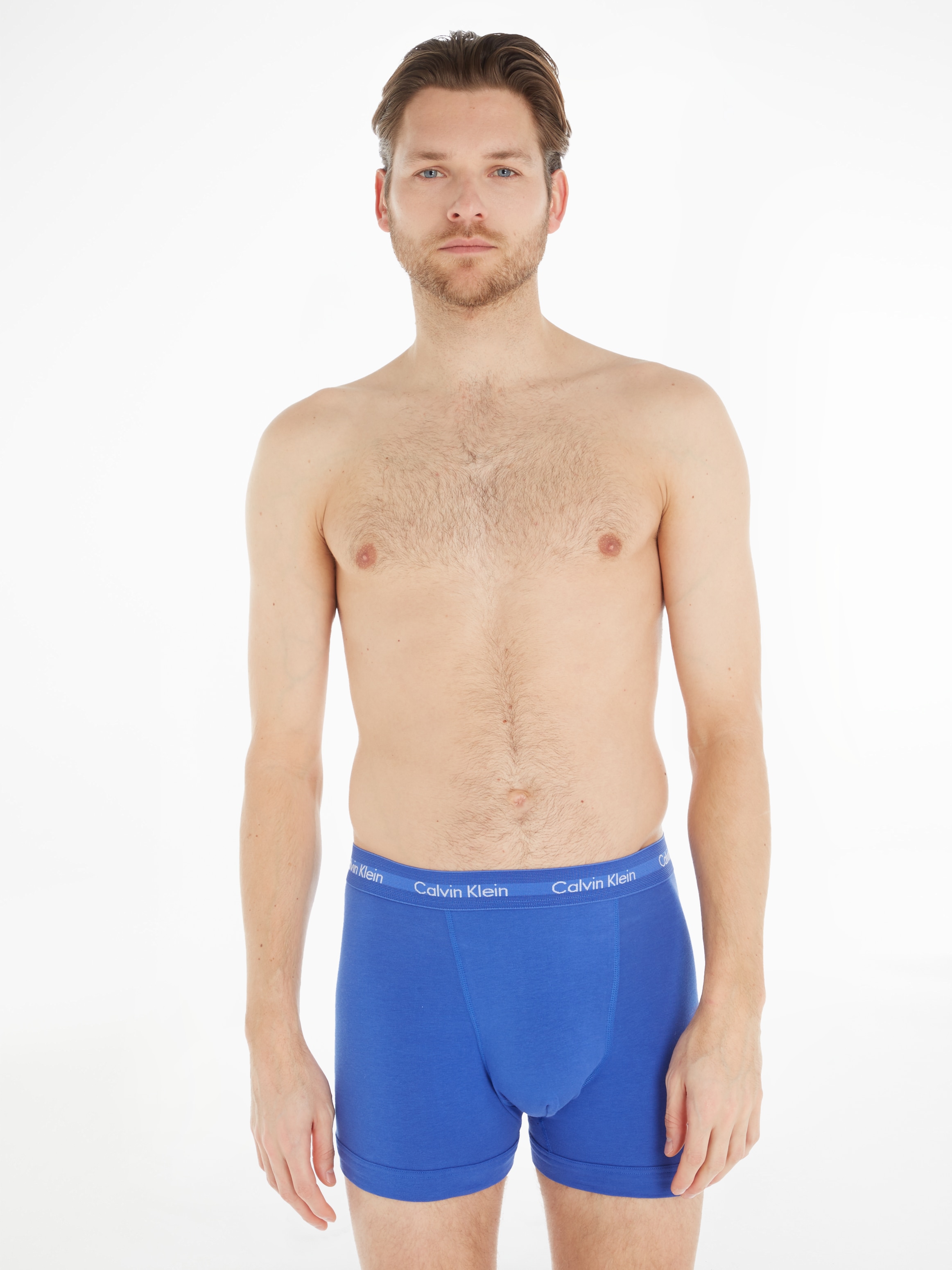 Calvin Klein Boxer, (3 St.), in blautönen mit Logo-Elastikbund bei ♕