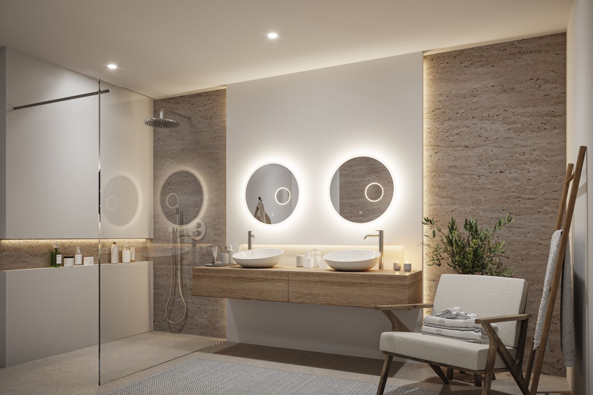 Paulmann LED Spiegelleuchte »LED Leuchtspiegel Mirra  IP44 dimmbar Spiegel« 1 Stk. Neutralweiß Memoryfunktion, Dimmer