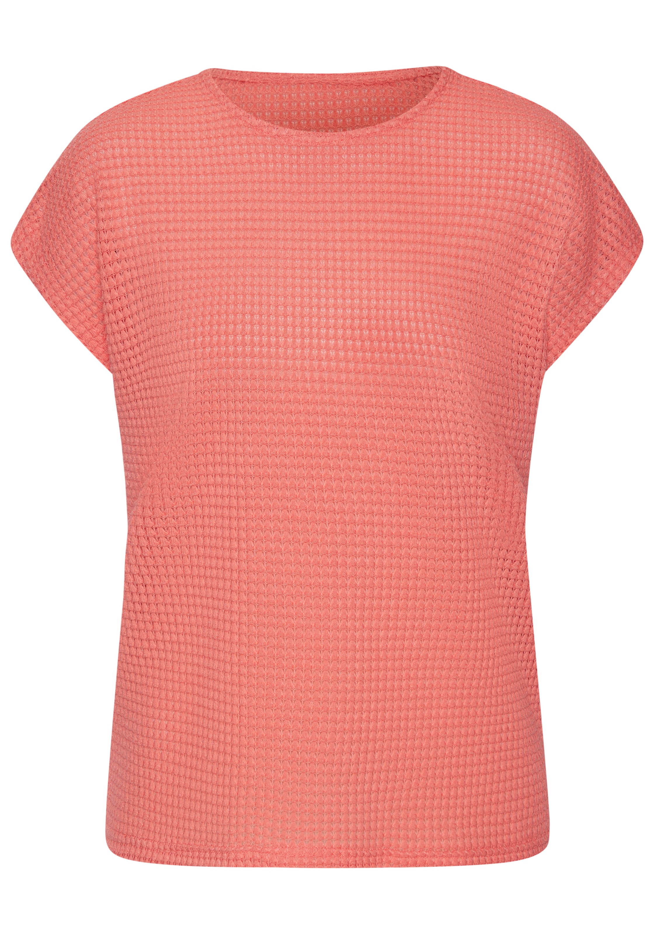 Vivance Kurzarmshirt »mit modischer Waffelstruktur«, aus bügelfreier Strickqualität