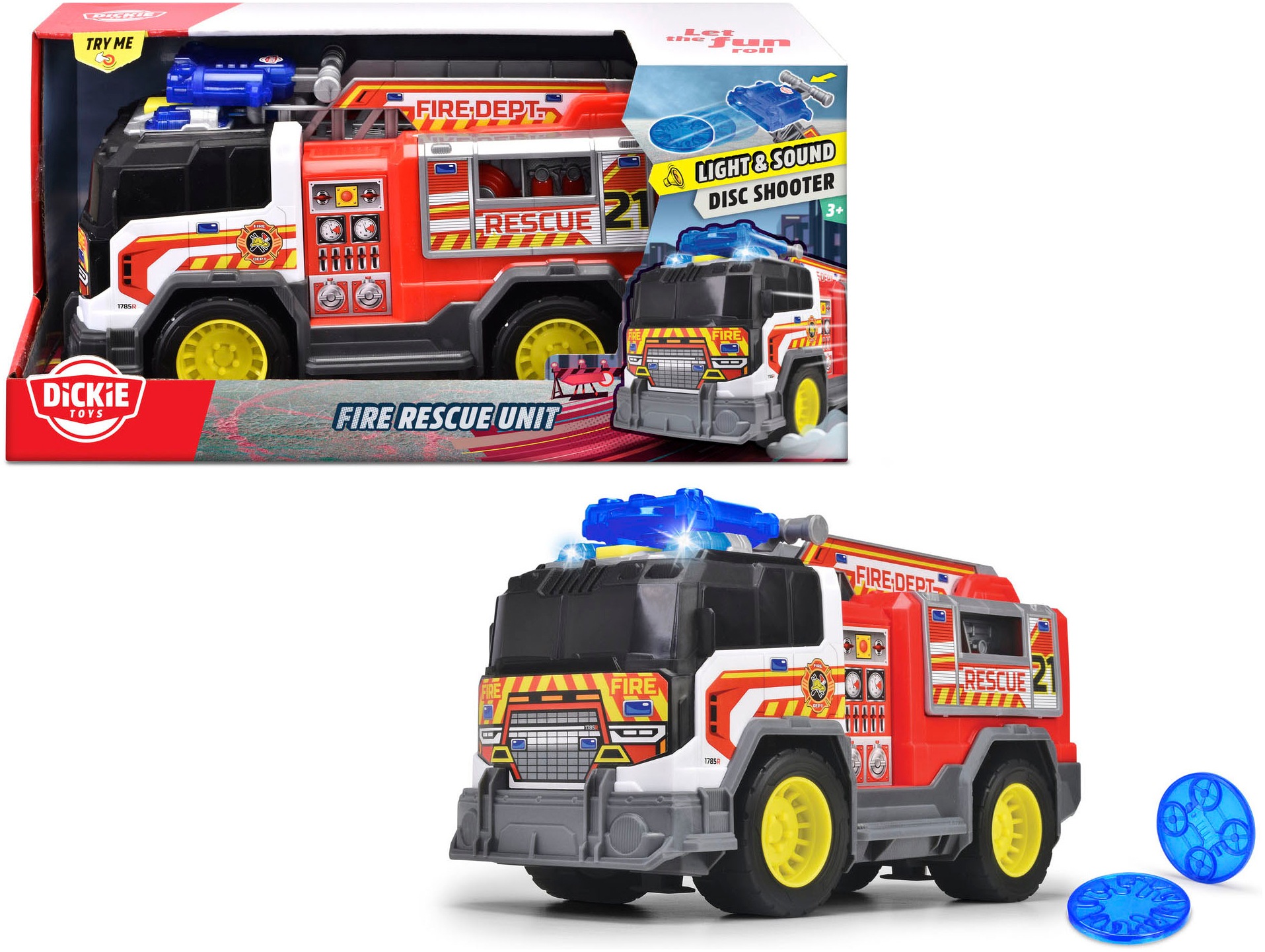 Dickie Toys Spielzeug-Feuerwehr »Fire Rescue Unit«, mit Licht und Sound