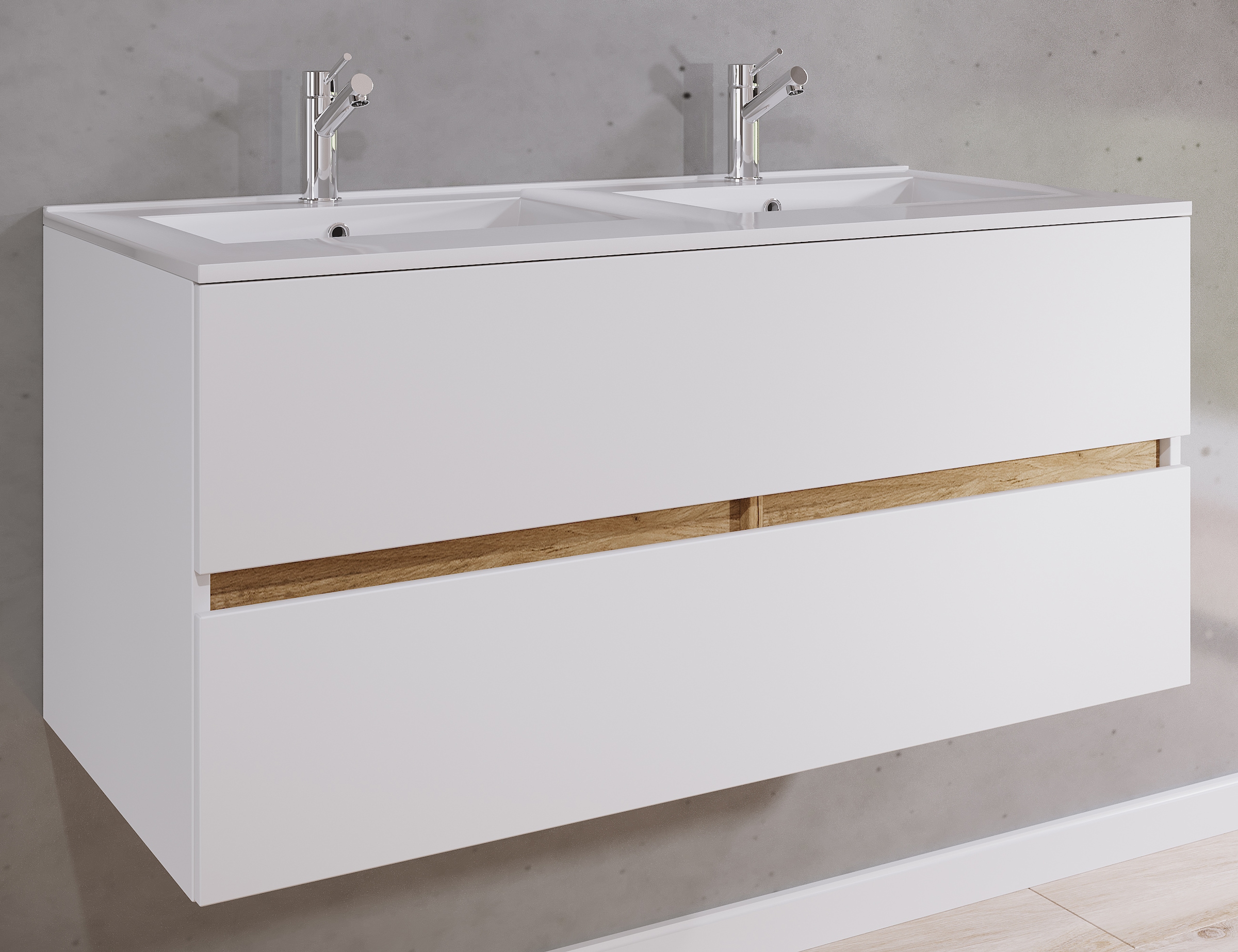 VCM Waschtisch »2 tlg. Badmöbel-Set mit Waschbecken Cosila-I 112cm« 2 Stk. tlg.