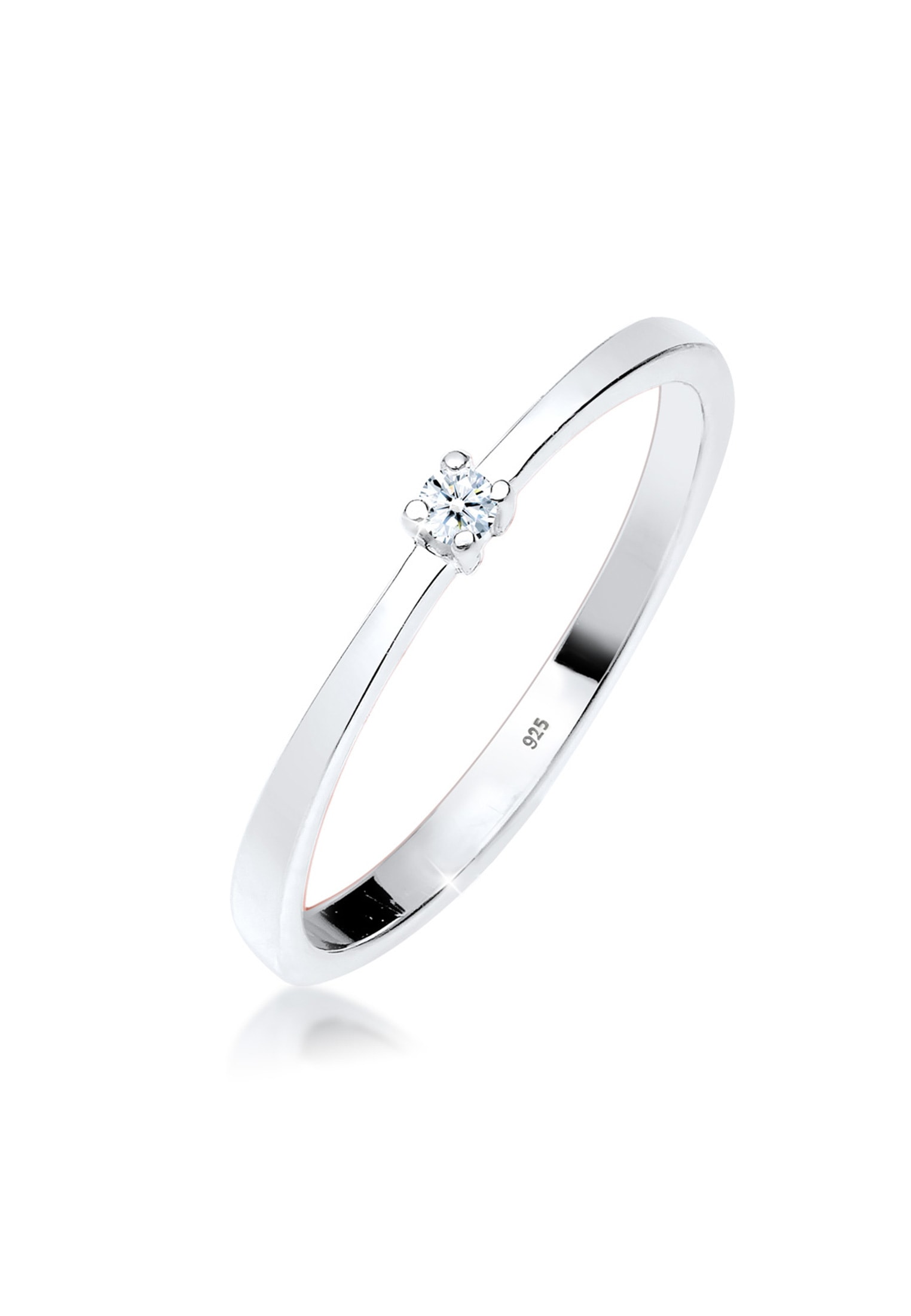 Elli DIAMONDS Verlobungsring »Ring Solitär Diamant Weiß (0.03 ct) 925 Sterling Silber«