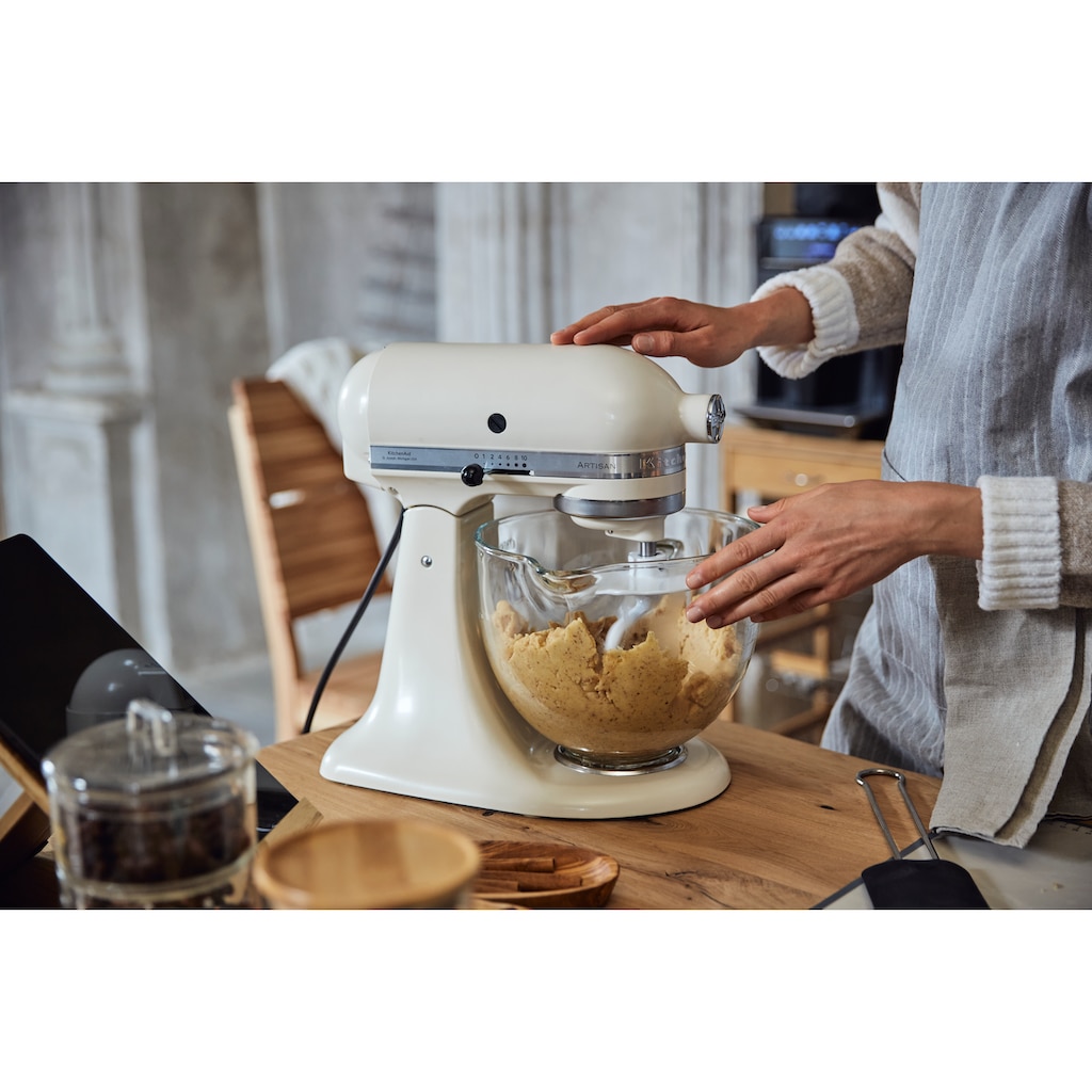 KitchenAid Küchenmaschine »5KSM125EFL FRESH LINEN«, Gratis Fleischwolf/Spritzgebäckvorsatz, Schüssel, (Wert ca. 238,-UVP)